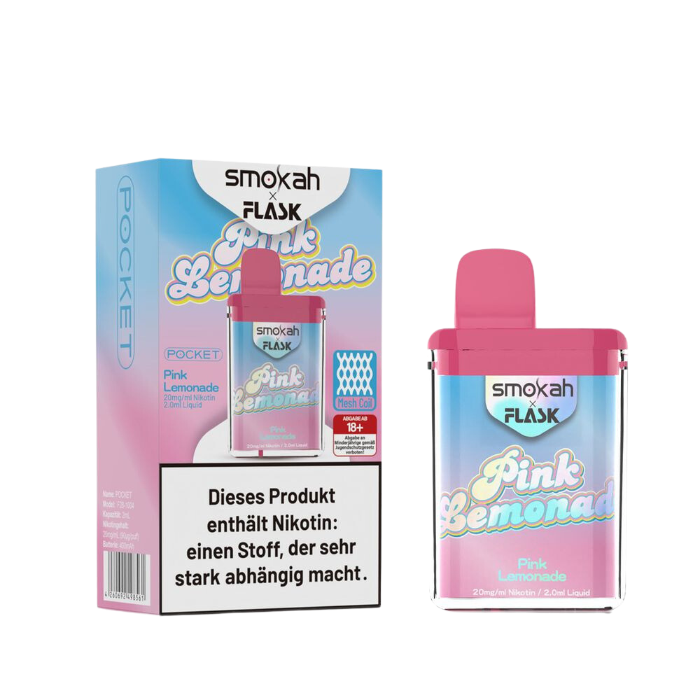 SMOKAH X FLASK POCKET VAPE - PINK LEMONADE