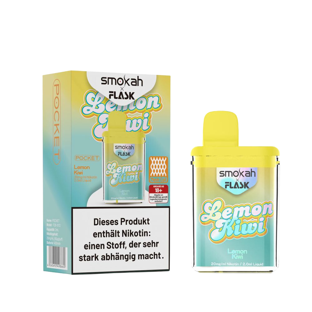 SMOKAH X FLASK POCKET VAPE - LEMON KIWI