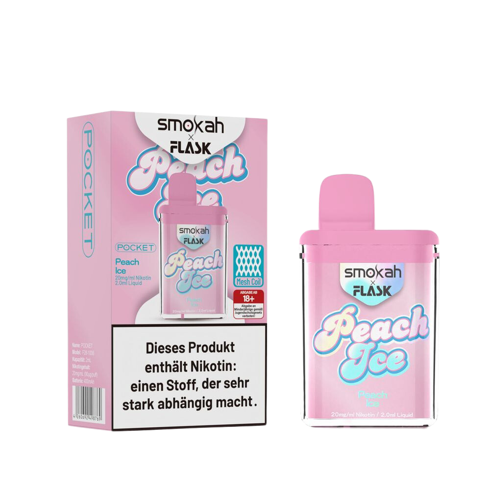 SMOKAH X FLASK POCKET VAPE - PEACH ICE