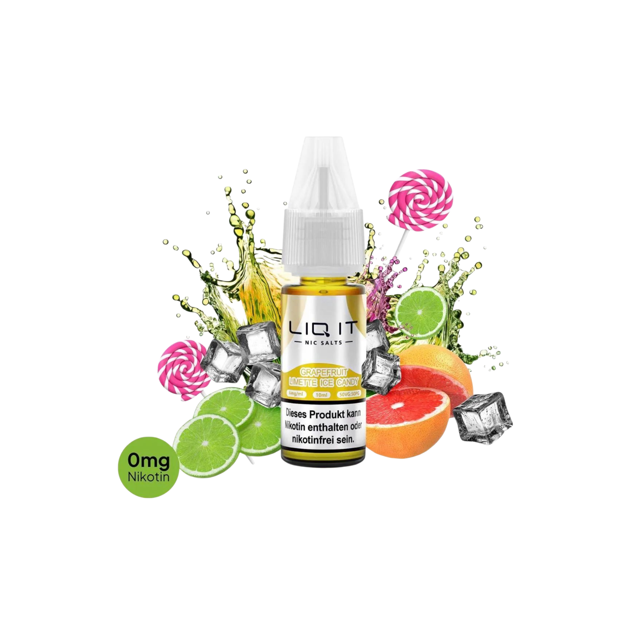 LIQ IT - Nikotinsalz-Liquid - 10ml - Grapefruit Lime Ice Candy - 0mg