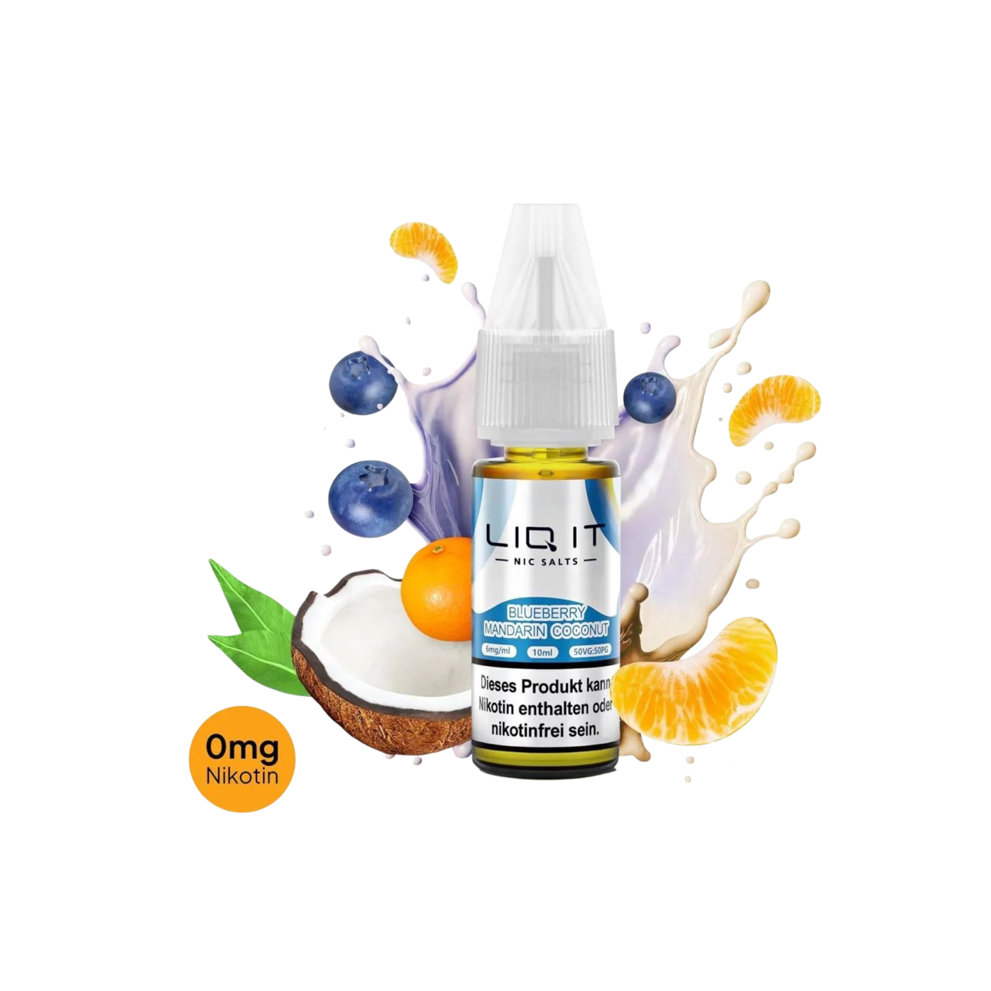 LIQ IT - Nikotinsalz-Liquid - 10ml - Blueberry Mandarin Coconut - 0mg