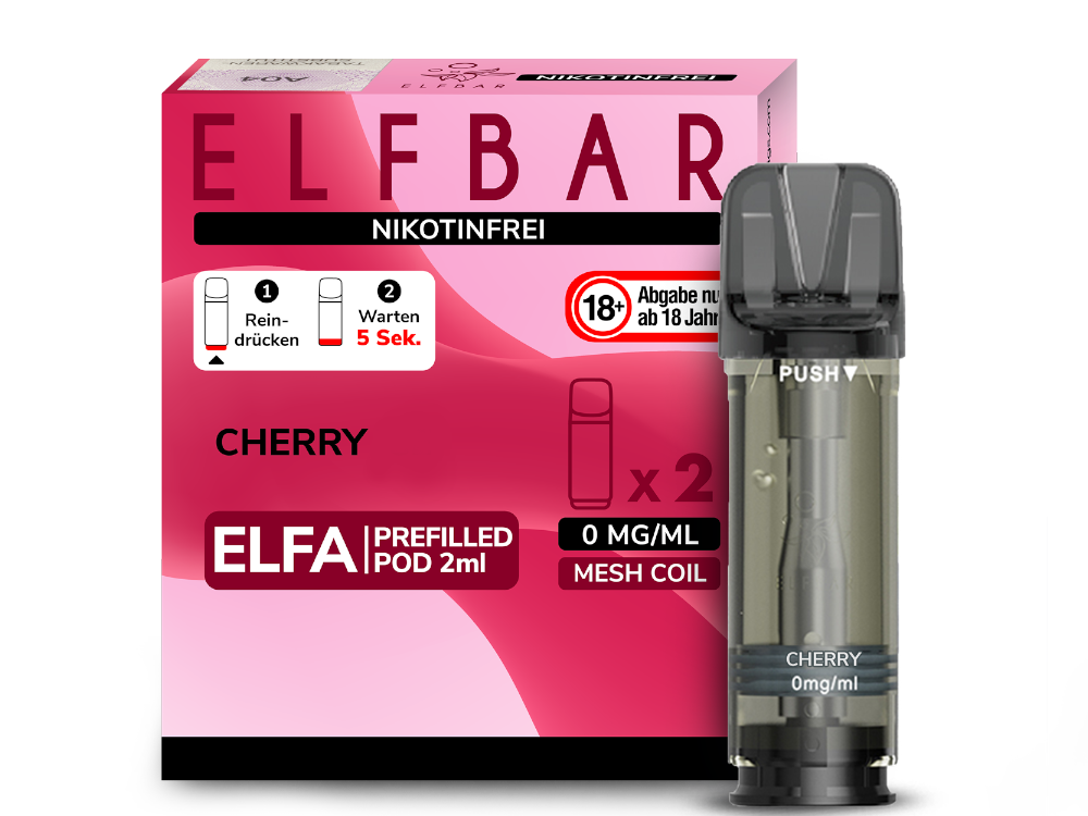 Nikotinfrei - Elfbar - ELFA - Cherry - 2ml - 2er Pack