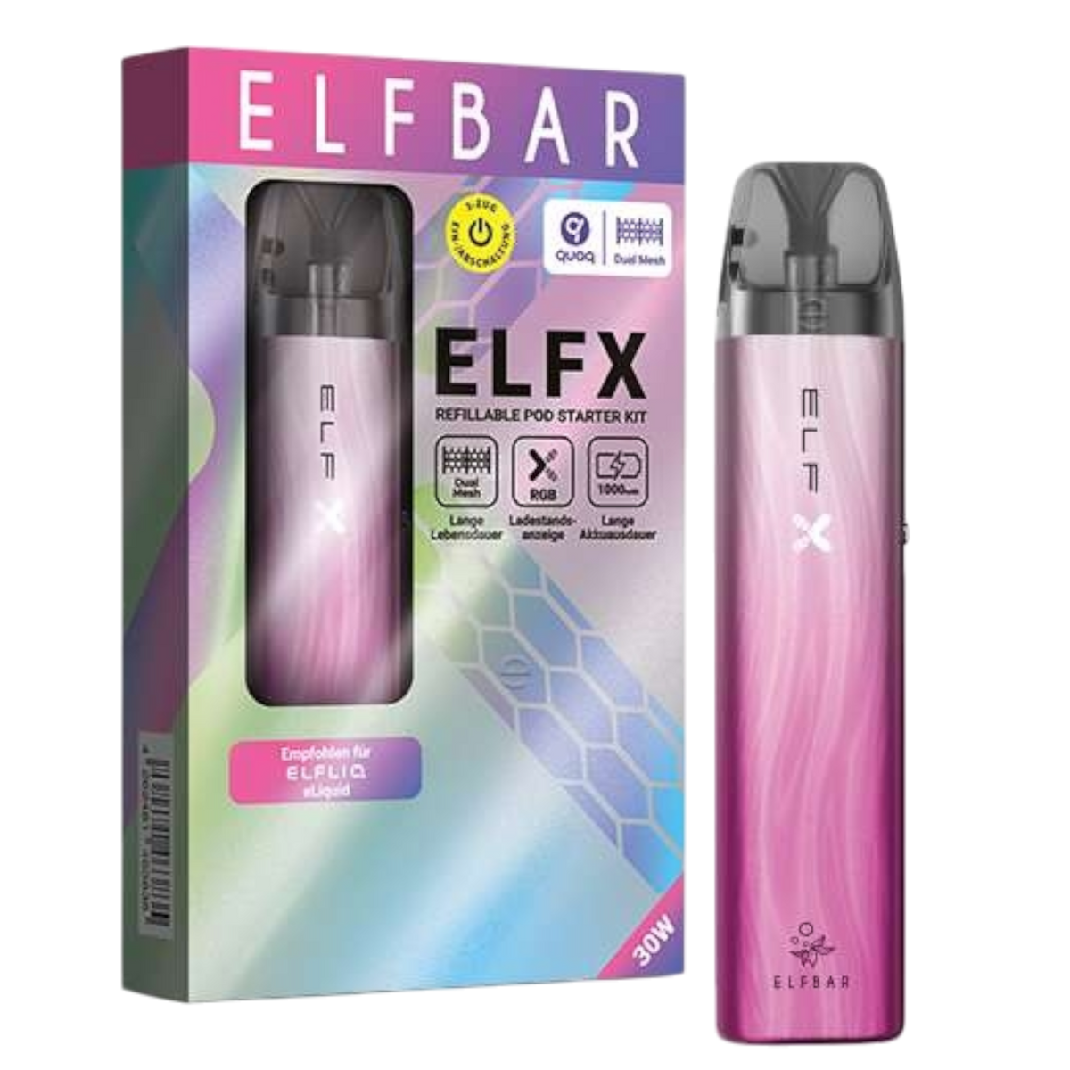 Vape Rosa Elfbar kaufen: ELFX Pro Basisgerät & Pod Kit online