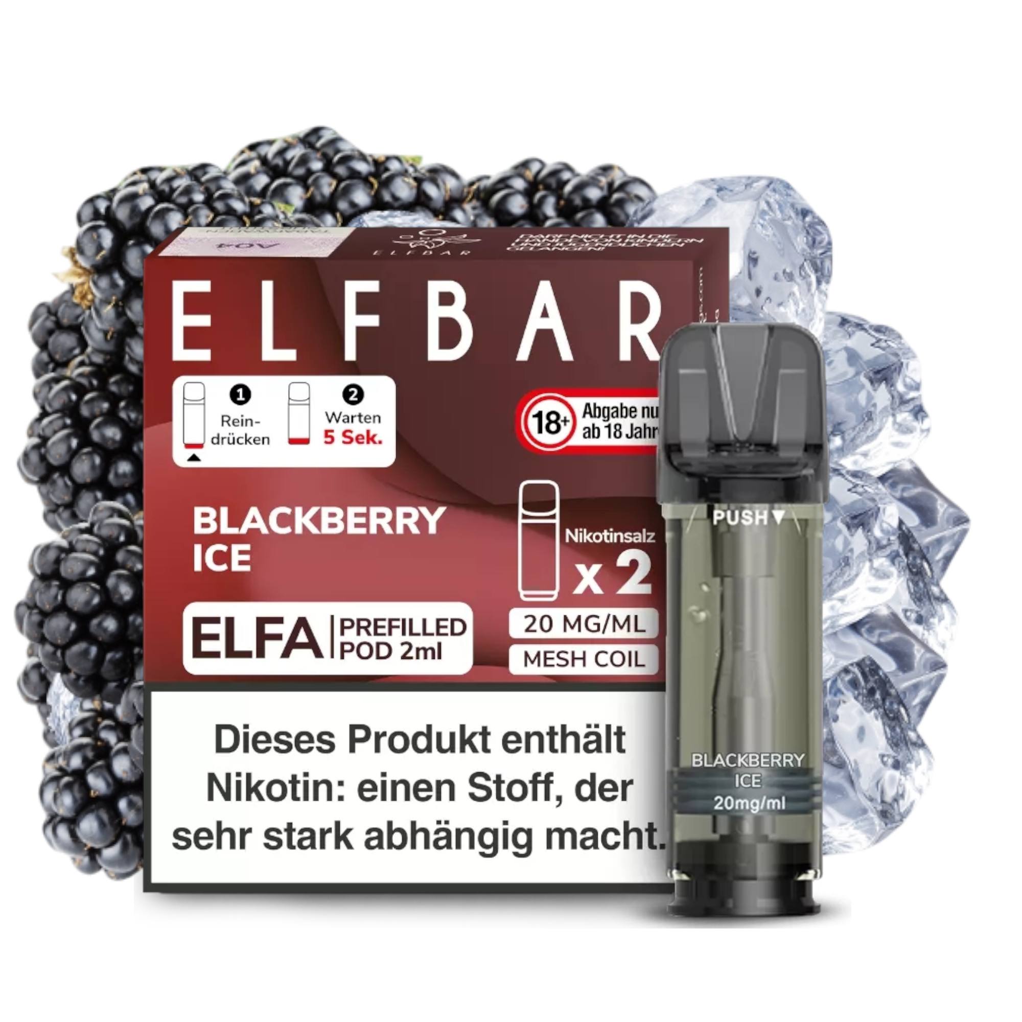 ELFBAR ELFA Blackberry Ice 20mg Nikotin 2er Pack