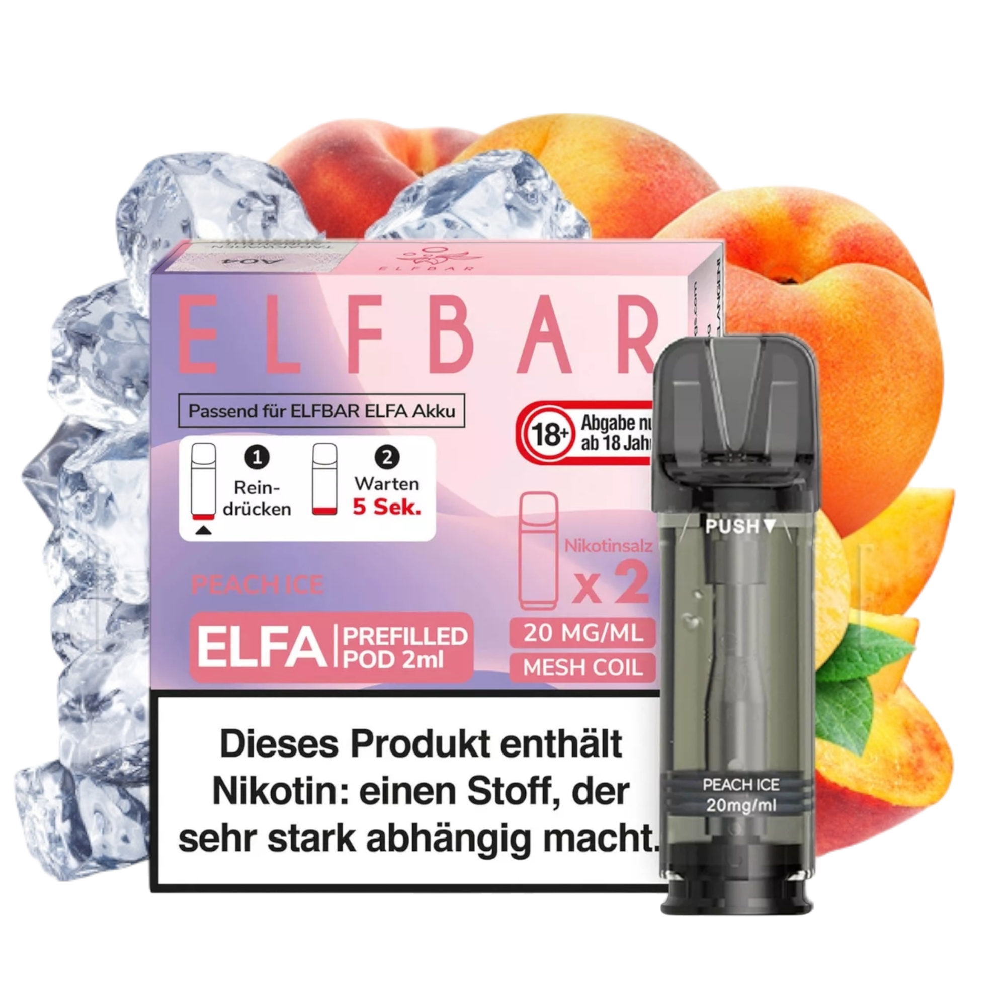 ELFBAR ELFA Juicy Peach/Peach Ice 20mg Nikotin 2er Pack