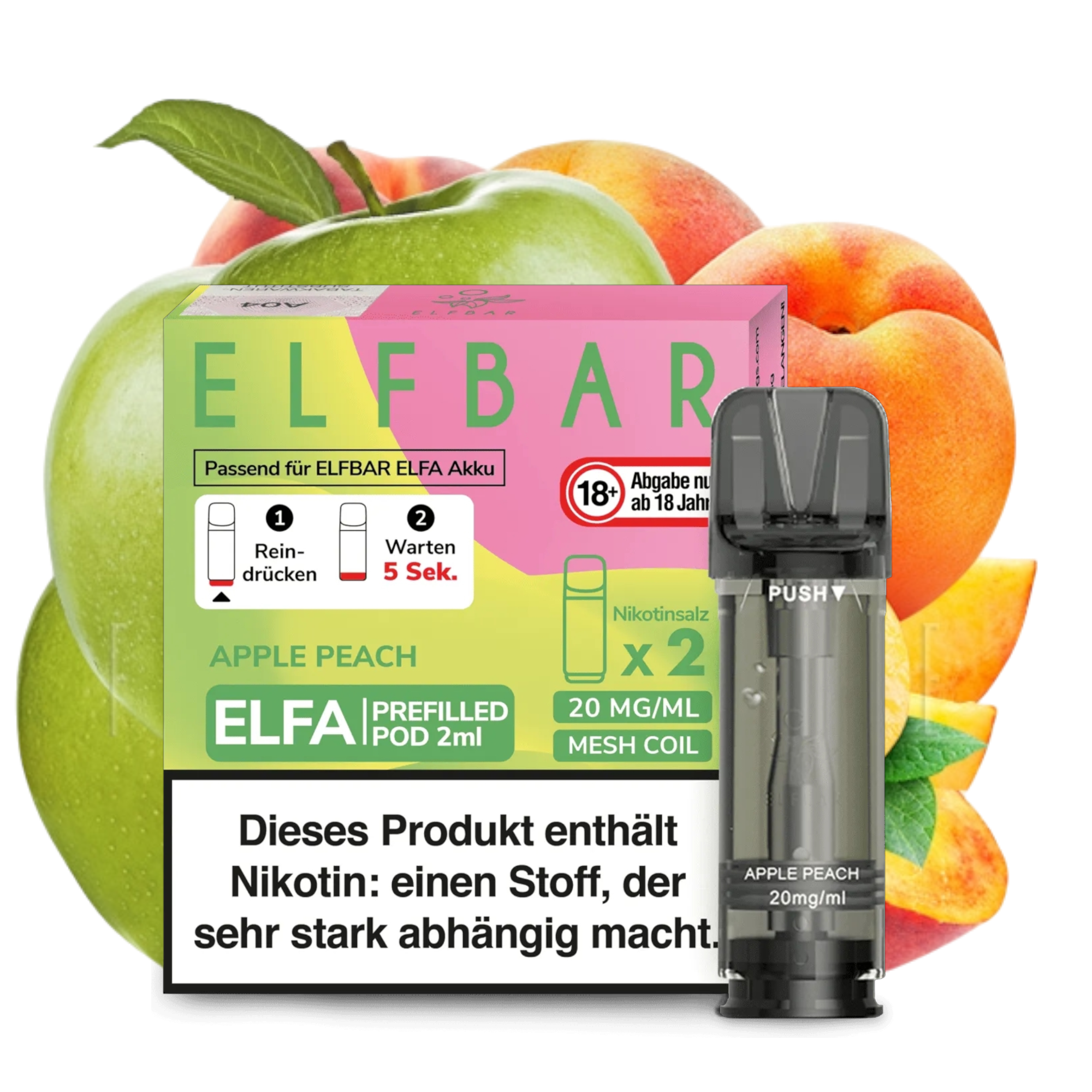 ELFBAR ELFA Apple Peach 20mg Nikotin 2er Pack