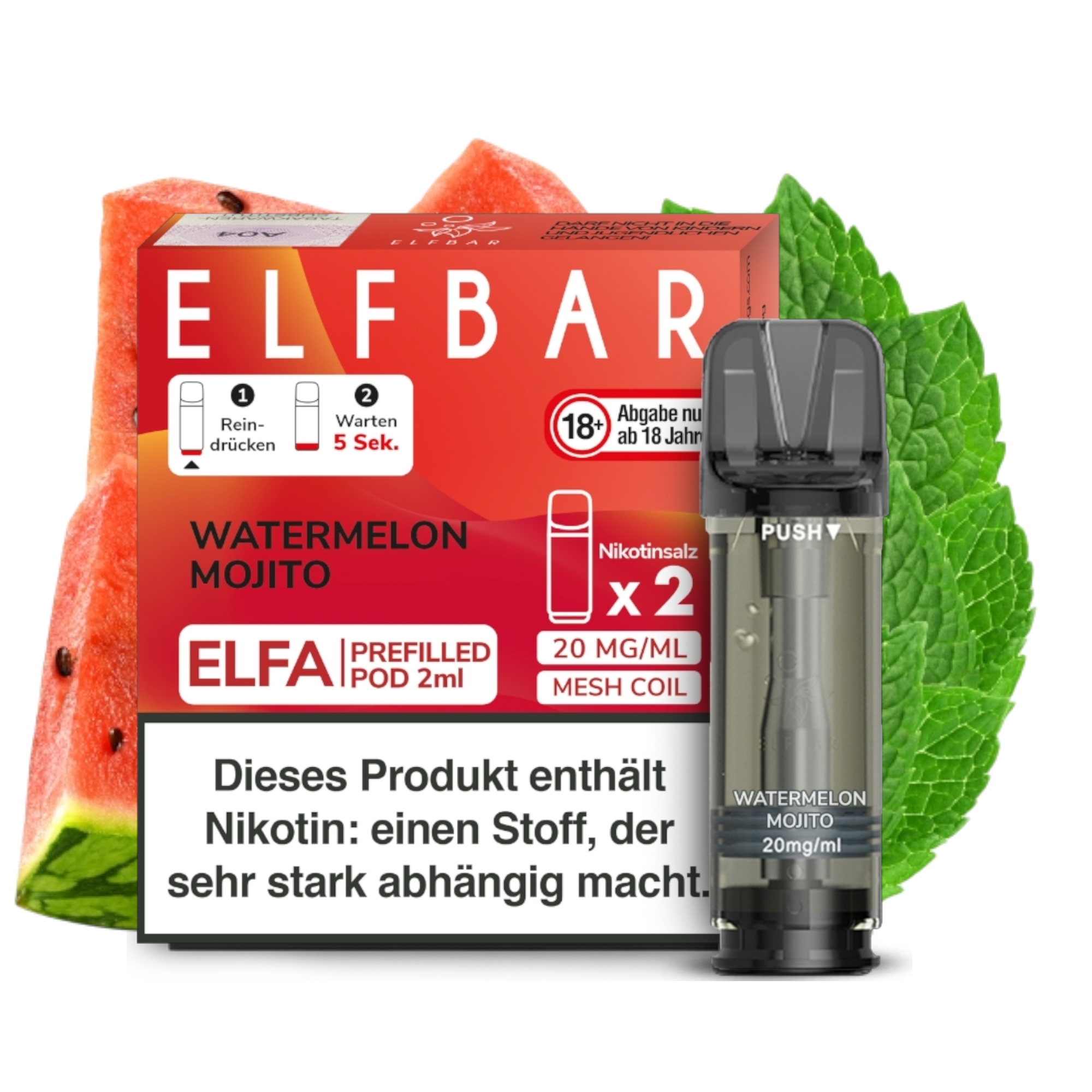 ELFBAR ELFA Watermelon Mojito 20mg Nikotin 2er Pack