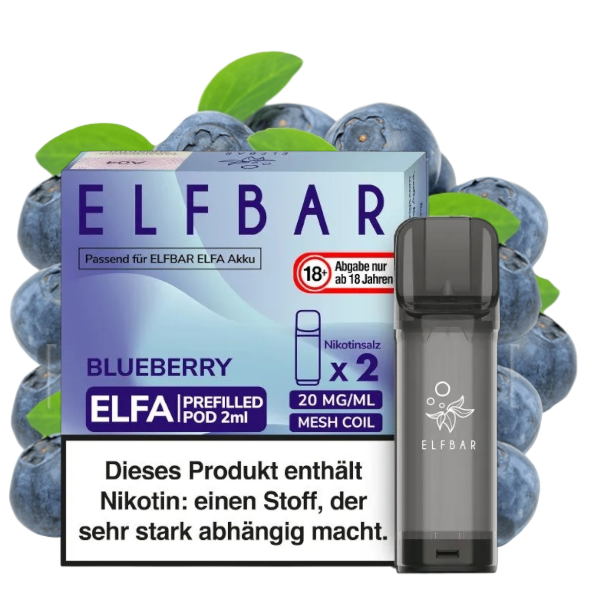 ELFBAR ELFA Blueberry 20mg Nikotin 2er Pack