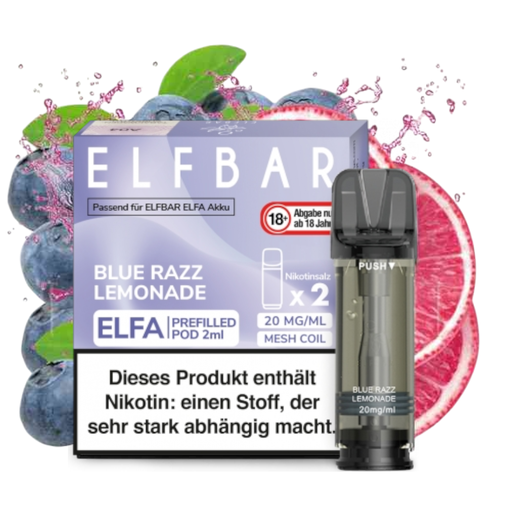 ELFBAR ELFA Blue Razz Lemonade 20mg Nikotin 2er Pack