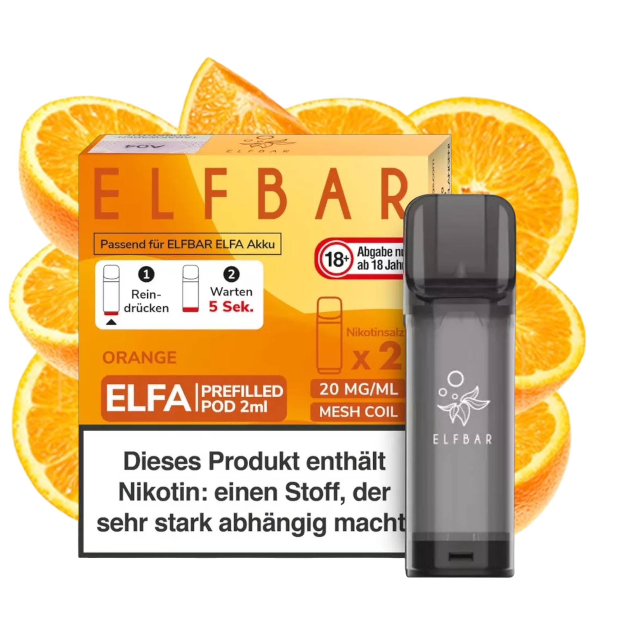 ELFBAR ELFA ORANGE 20MG NIKOTIN 2ER PACK