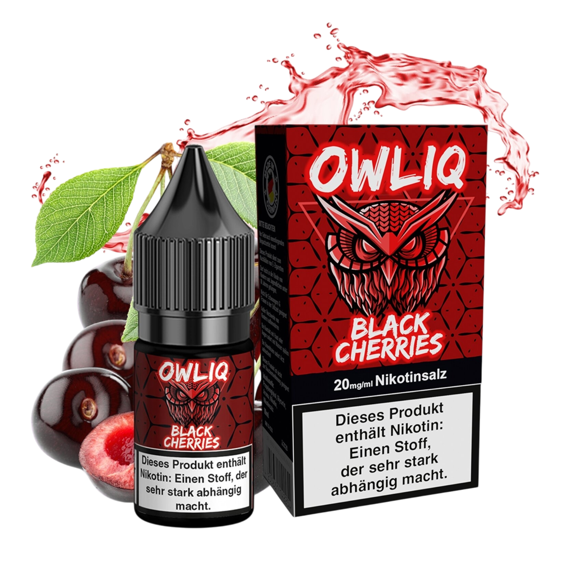 OWLIQ - Black Cherries - Nikotinsalz Liquid - 10ml - 20mg