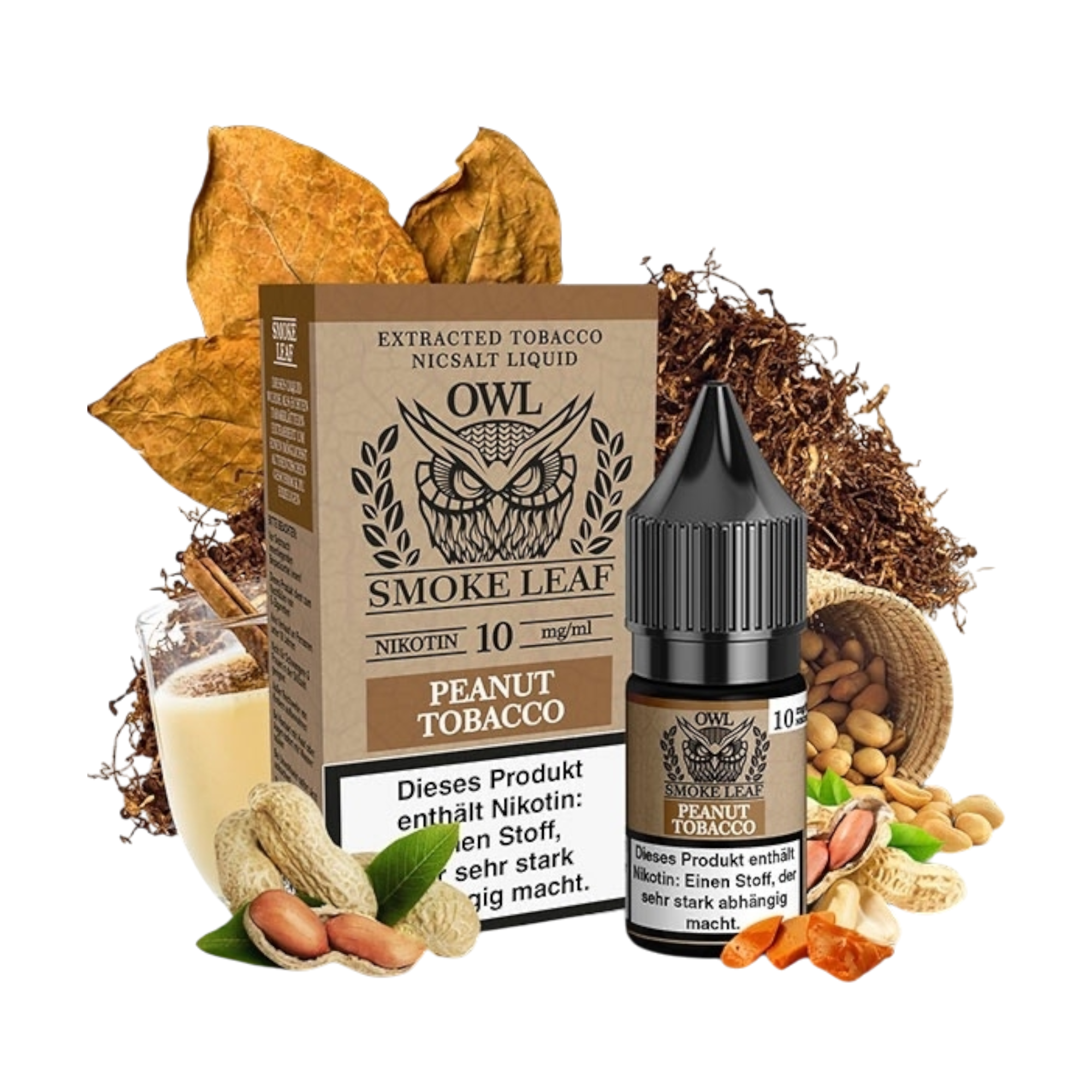 OWL Smoke Leaf - Peanut Tobacco - Nikotinsalz Liquid - 10ml - 10mg