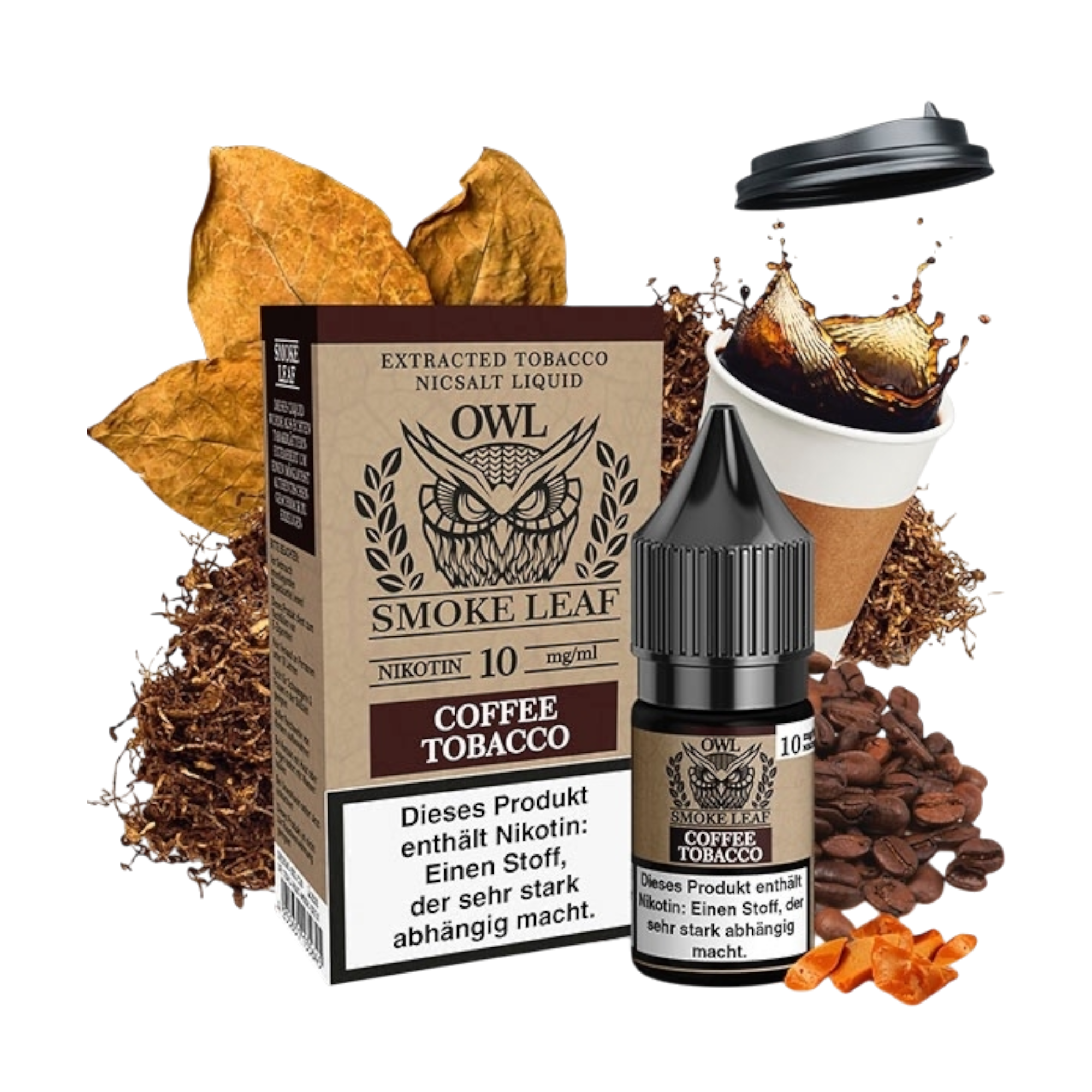 OWL Smoke Leaf - Coffee Tobacco - Nikotinsalz Liquid - 10ml - 10mg