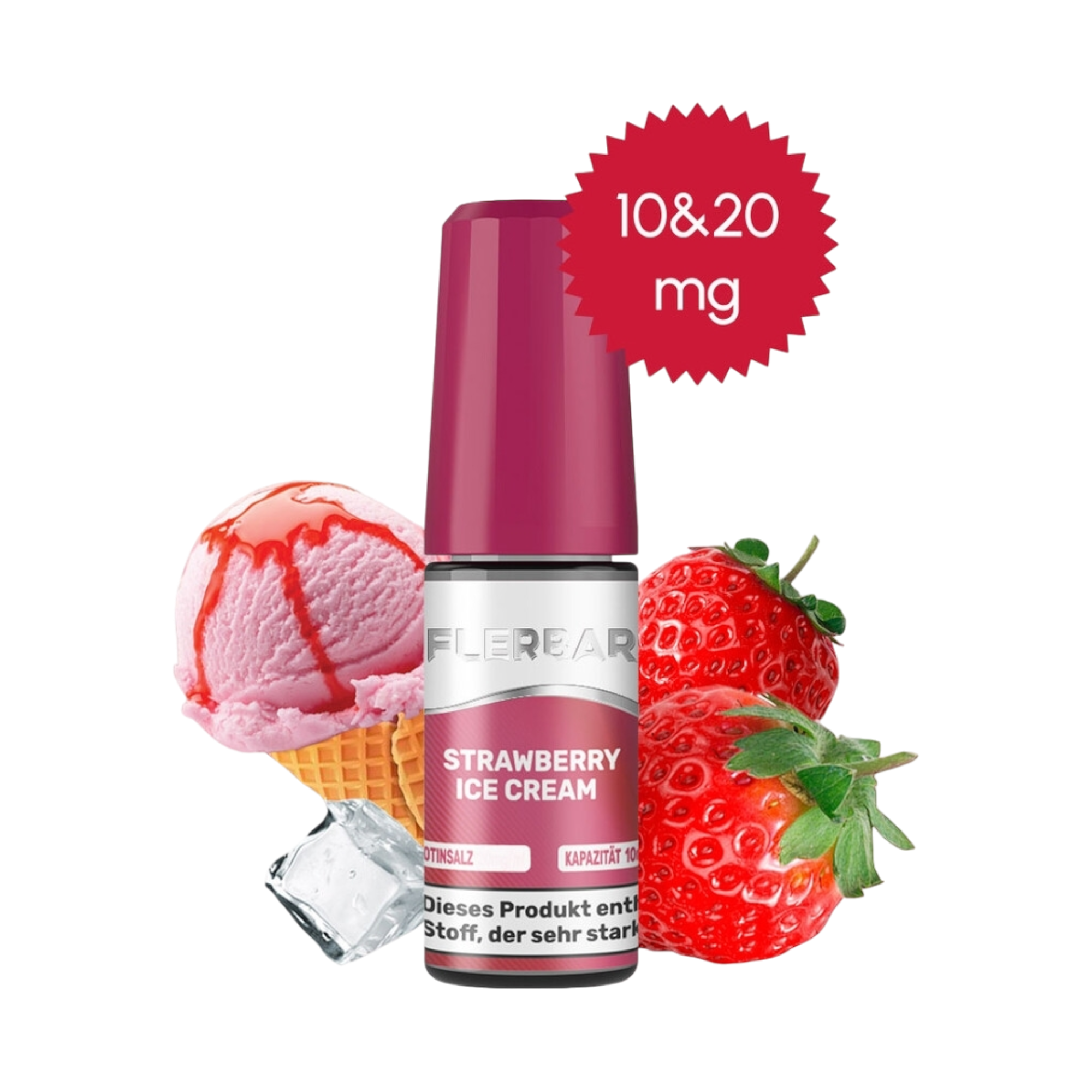 Flerbar - Strawberry Ice Cream - Nikotinsalz Liquid - 10ml - 20mg