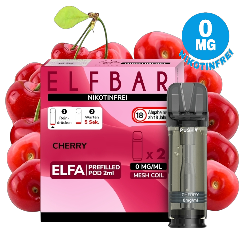 Nikotinfrei - Elfbar - ELFA - Cherry - 2ml - 2er Pack