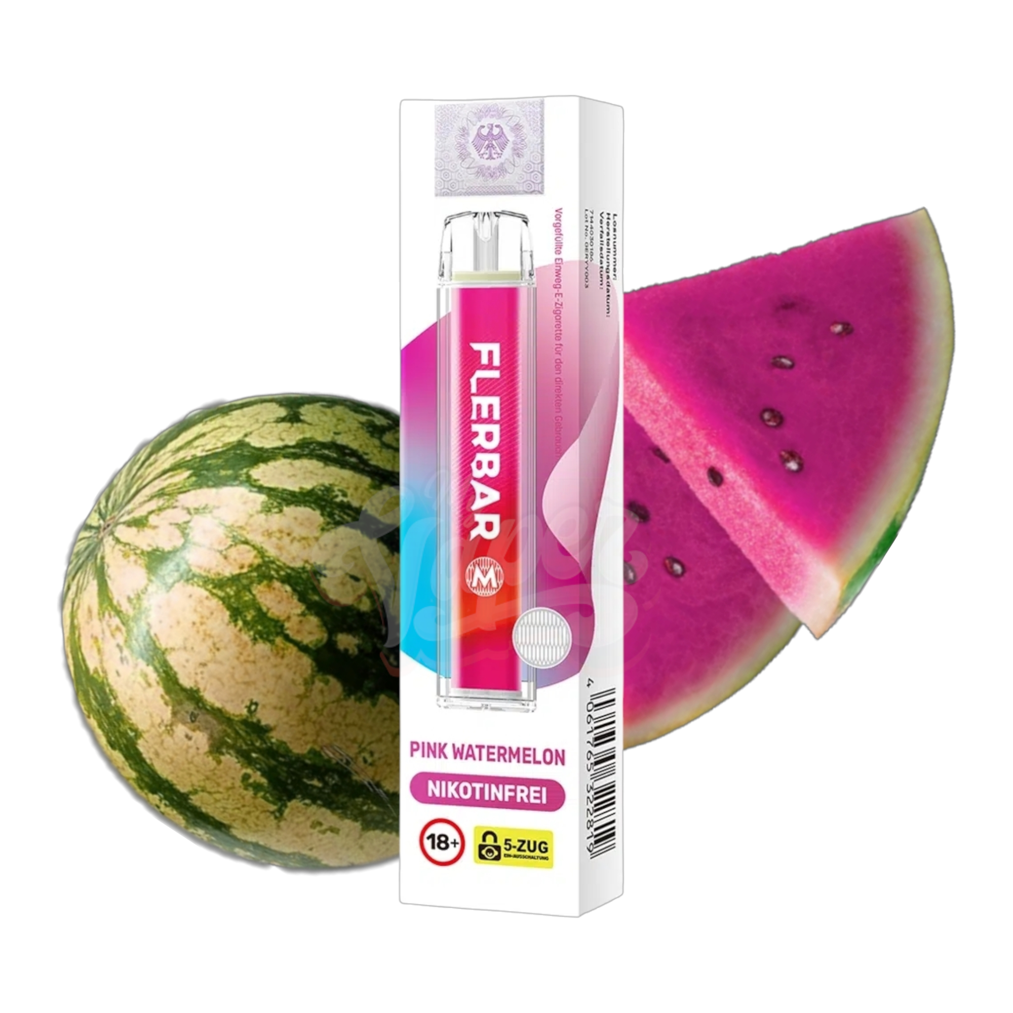 Nikotinfrei - Flerbar - Einweg E-Zigarette - Pink Watermelon - 0mg - CP