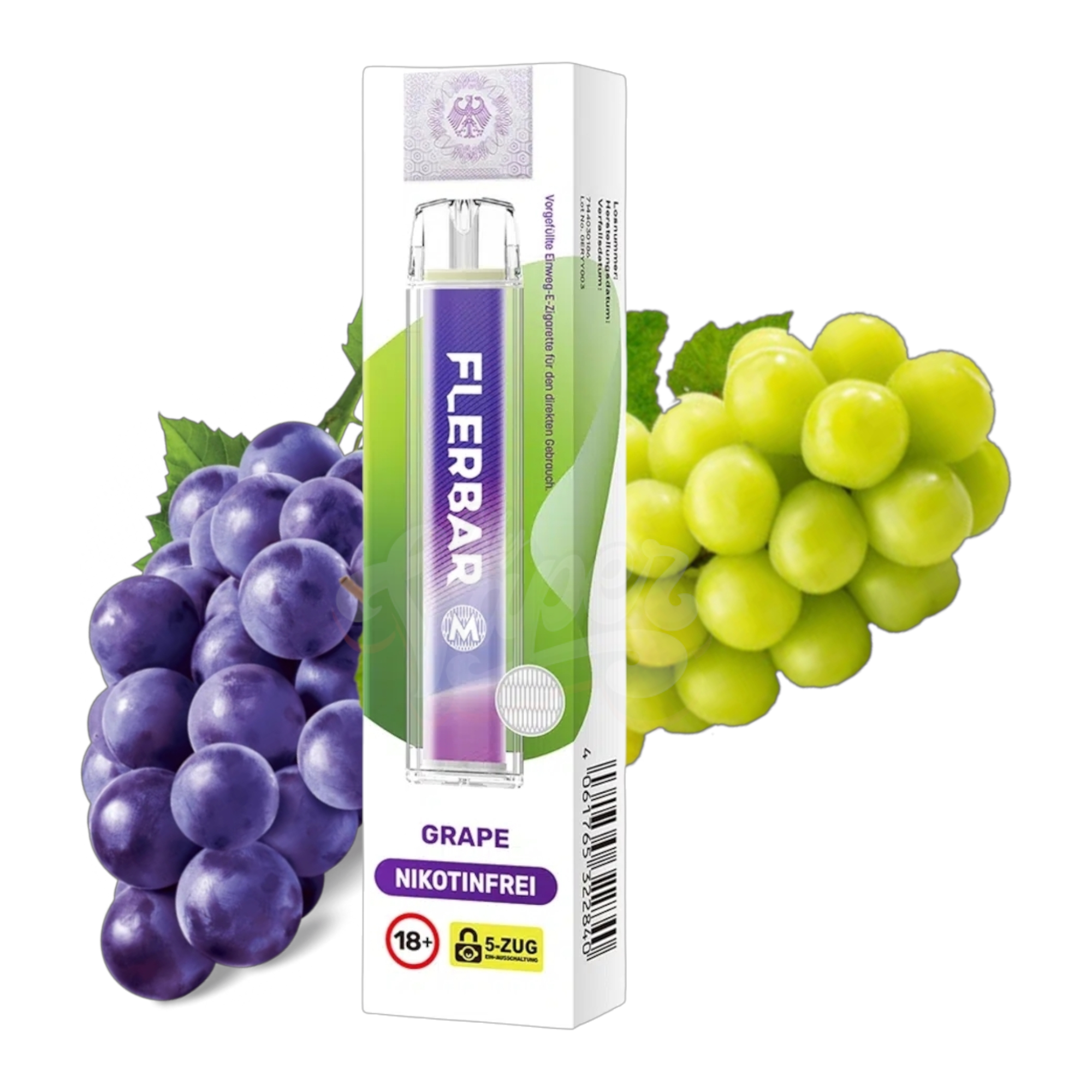 Nikotinfrei - Flerbar - Einweg E-Zigarette - Grape - 0mg - CP