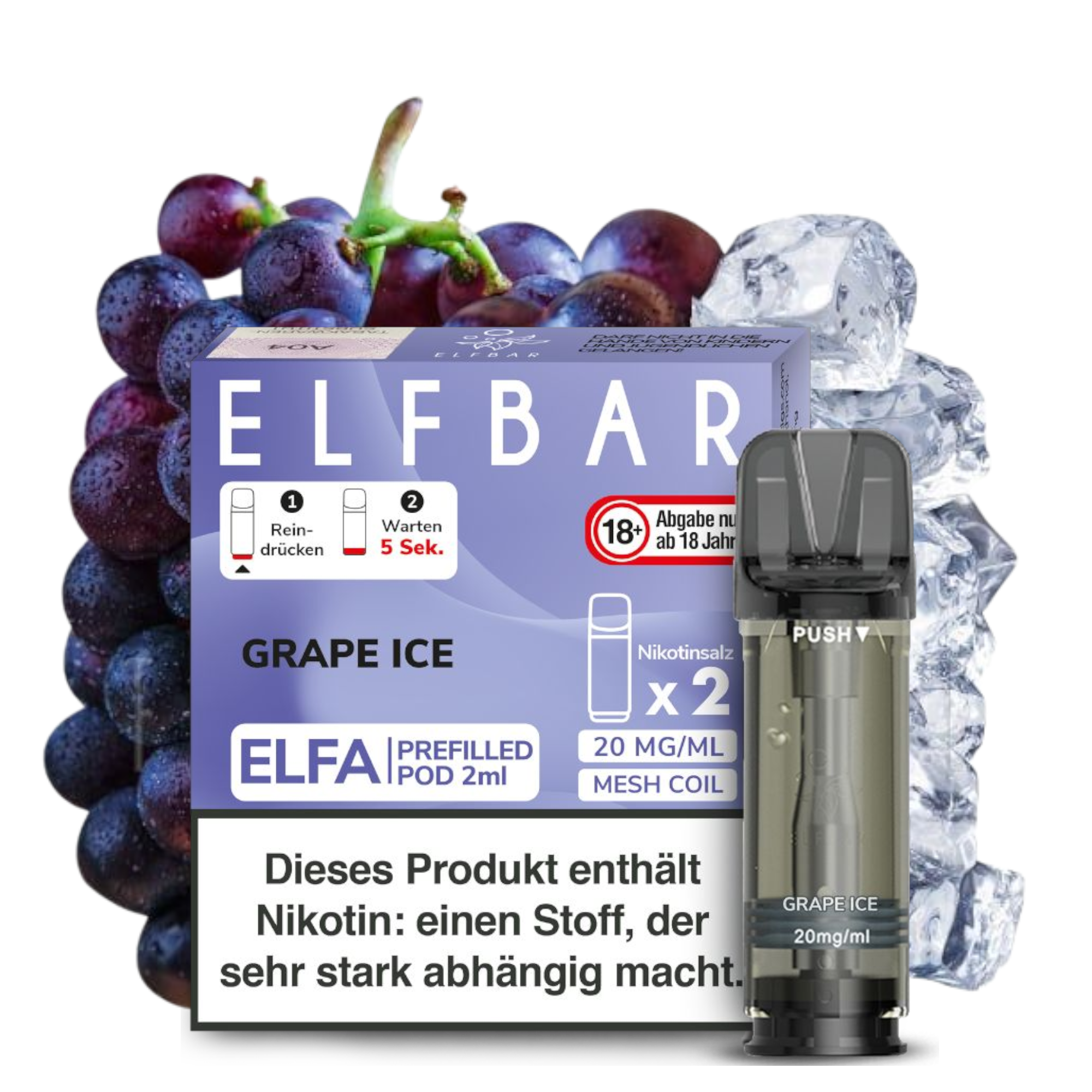 Elfbar ELFA Pods Grape Ice kaufen 2er Pack online Elfbar ELFA Pods Grape Ice kaufen 2er Pack online