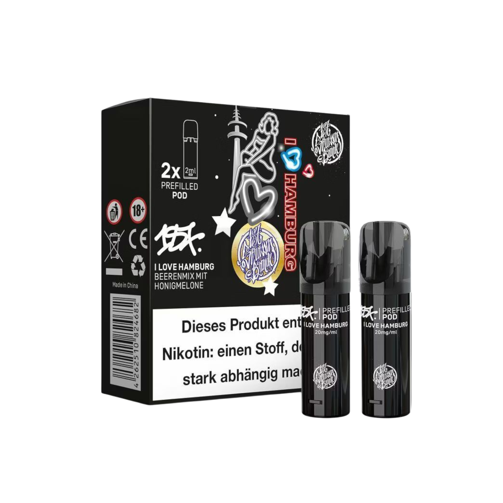 187 Straßenbande - Prefilled Pod I Love Hamburg - 2ml - 2er Pack