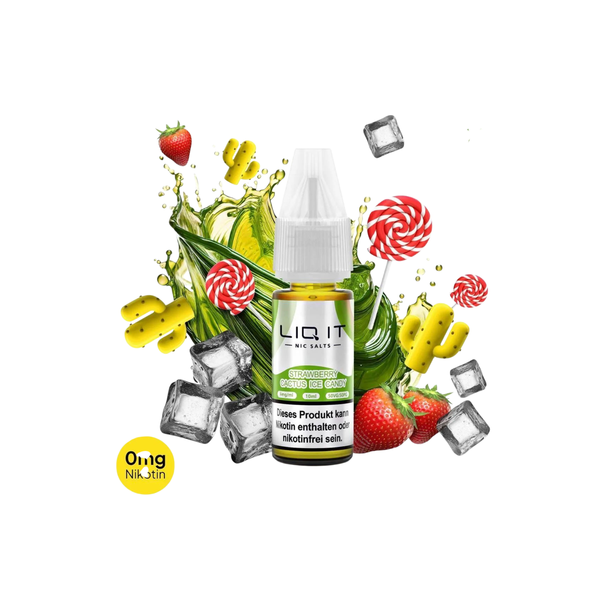 LIQ IT - Nikotinsalz-Liquid - 10ml - Strawberry Cactus Candy Ice - 0mg