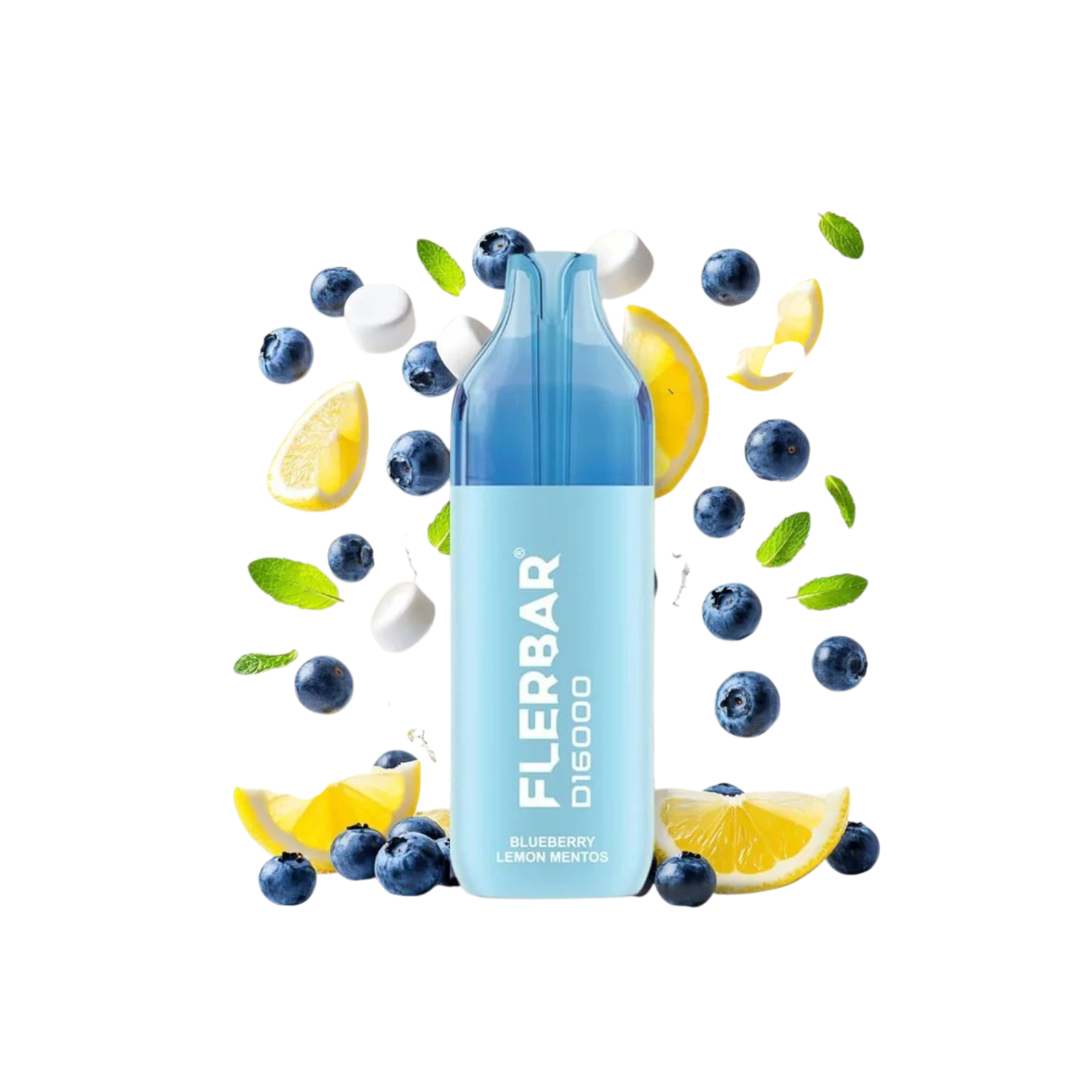 Flerbar - D16000 - 2ml - Einweg E-Zigarette - 20mg - Blueberry Lemon Mentos