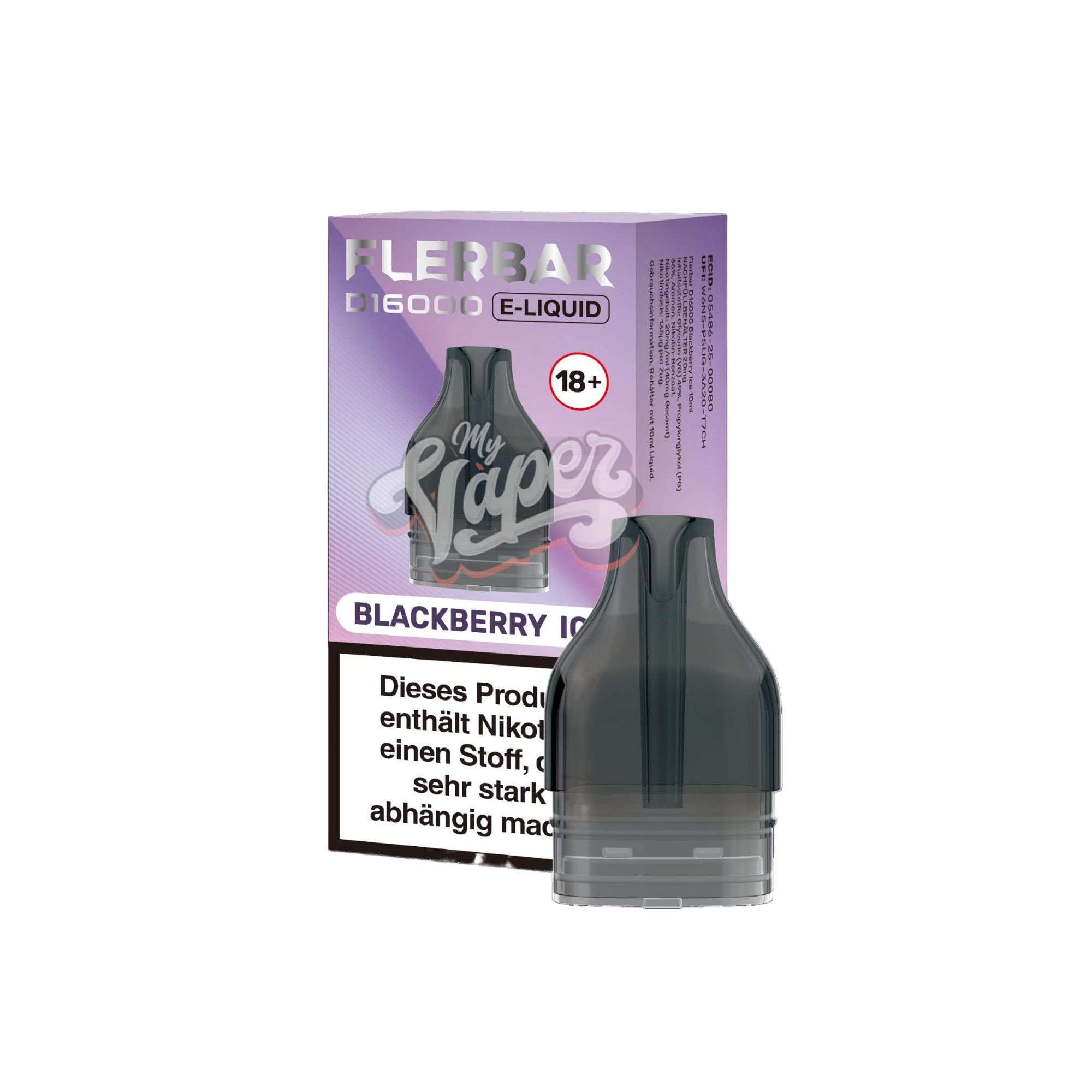 Flerbar - D16000 - 10ml - Nachfüllbehälter - 20mg - Blackberry Ice