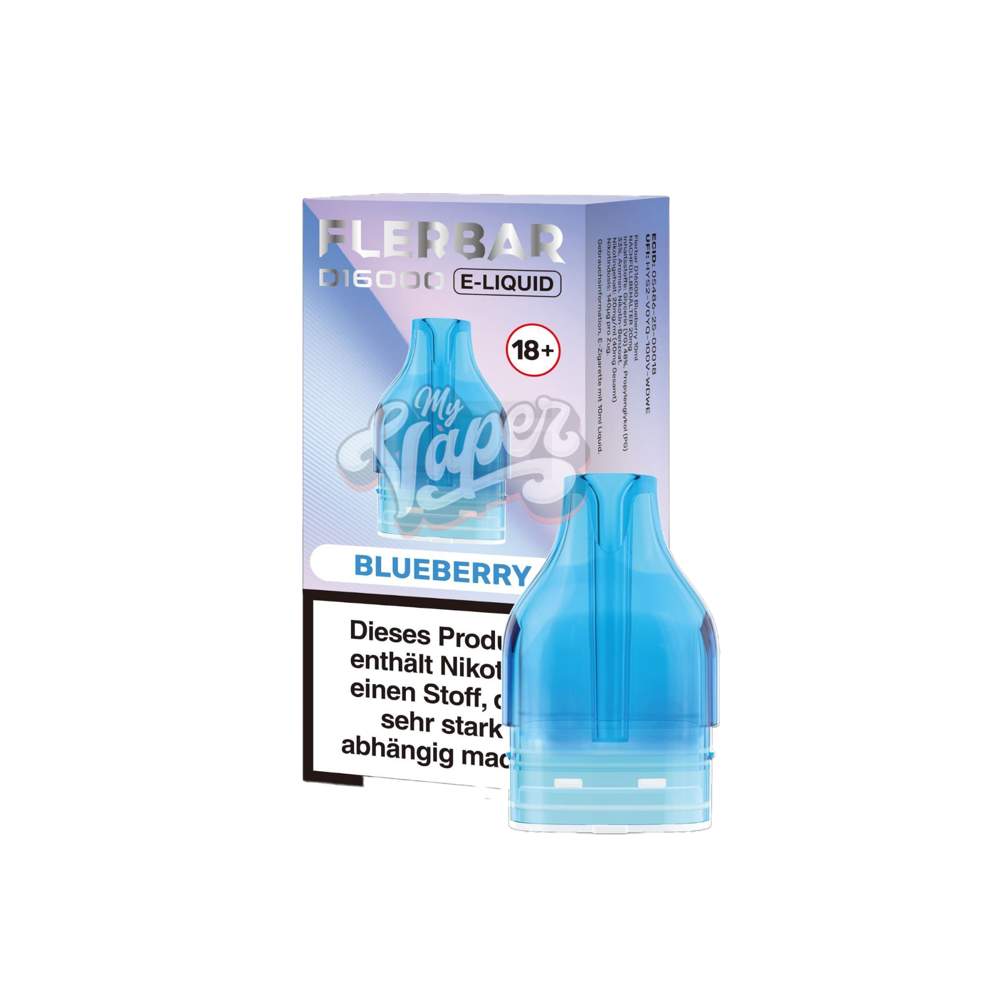Flerbar - D16000 - 10ml - Nachfüllbehälter - 20mg - Blueberry