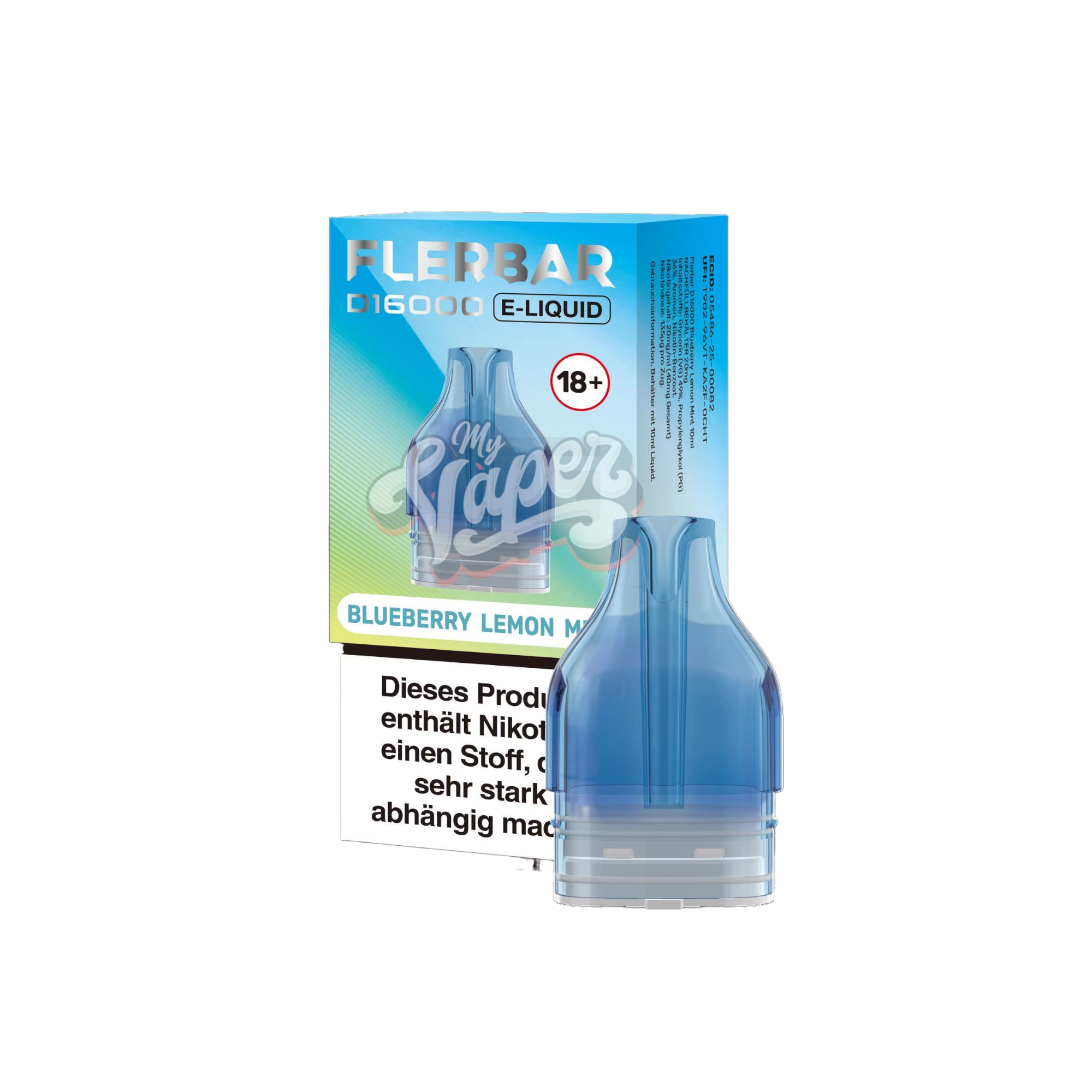 Flerbar - D16000 - 10ml - Nachfüllbehälter - 20mg - Blueberry Lemon Mentos
