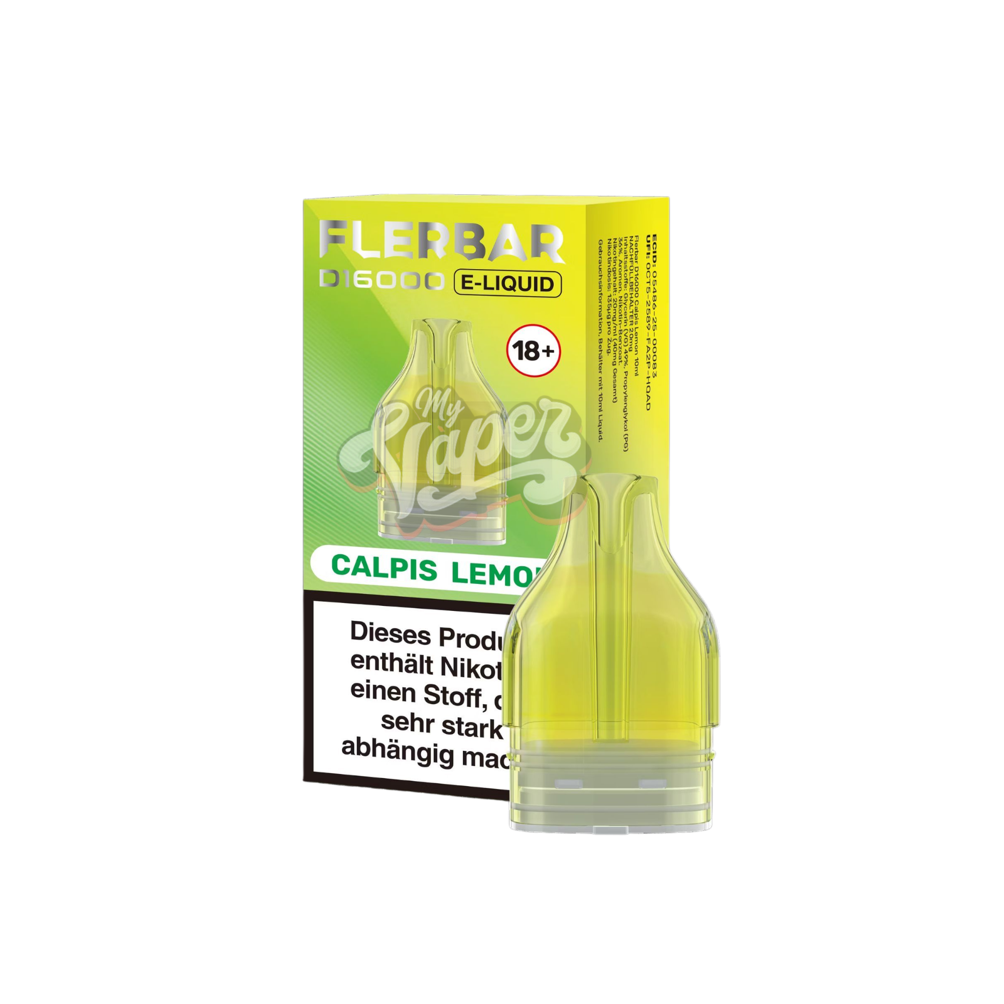 Flerbar - D16000 - 10ml - Nachfüllbehälter - 20mg - Calpis Lemon