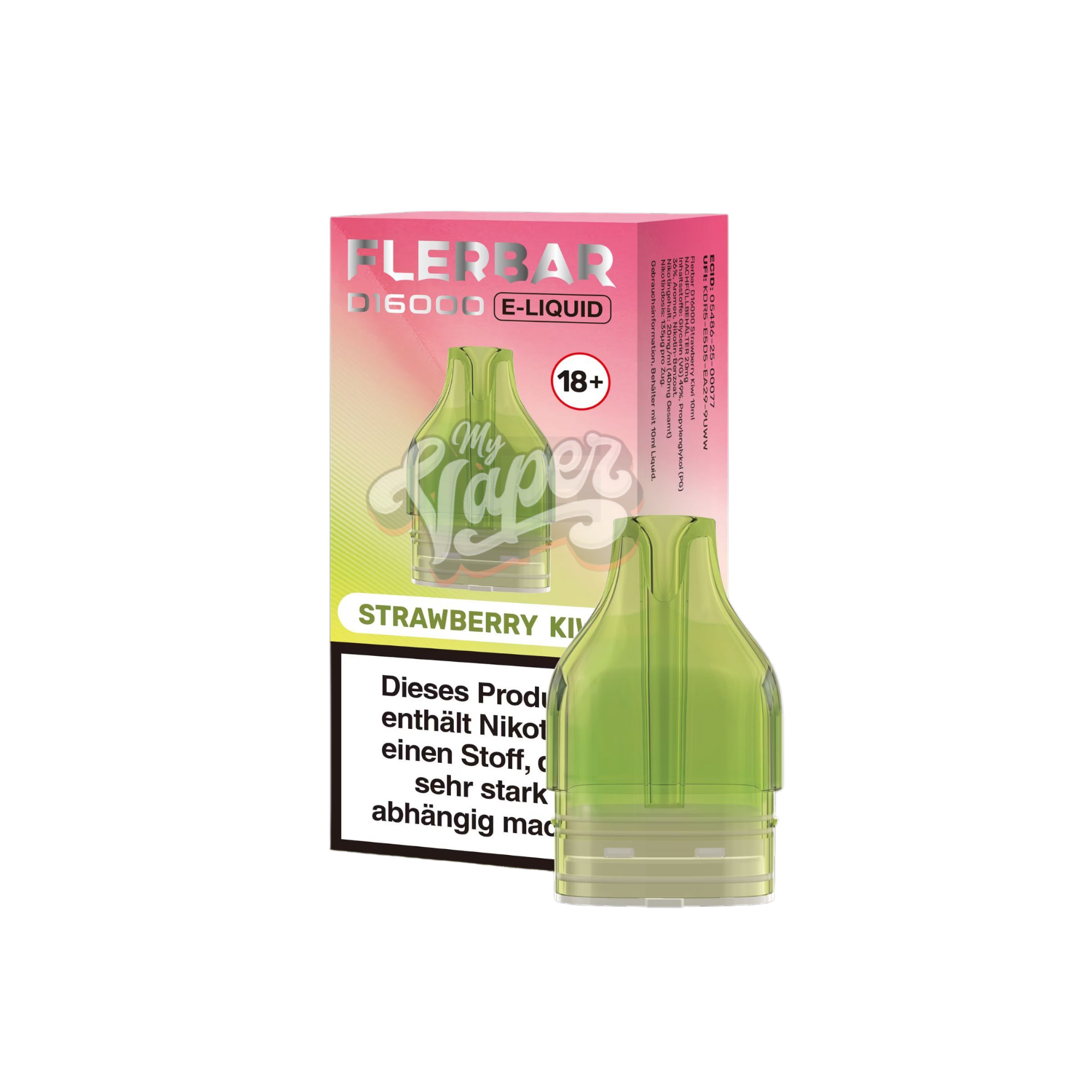 Flerbar - D16000 - 10ml - Nachfüllbehälter - 20mg - Strawberry Kiwi