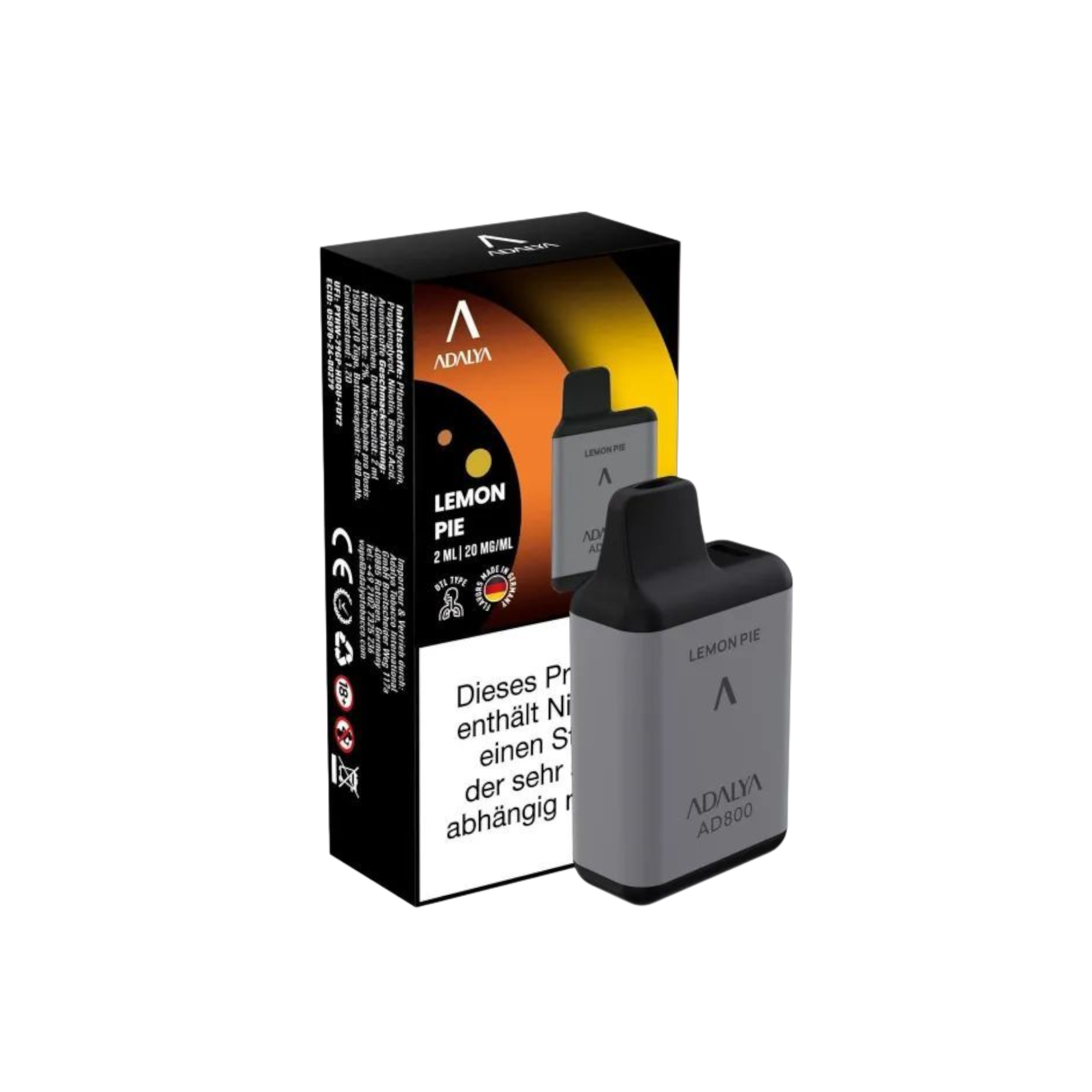 Adalya - AD800 Einweg Vape - 20mg - Lemon Pie
