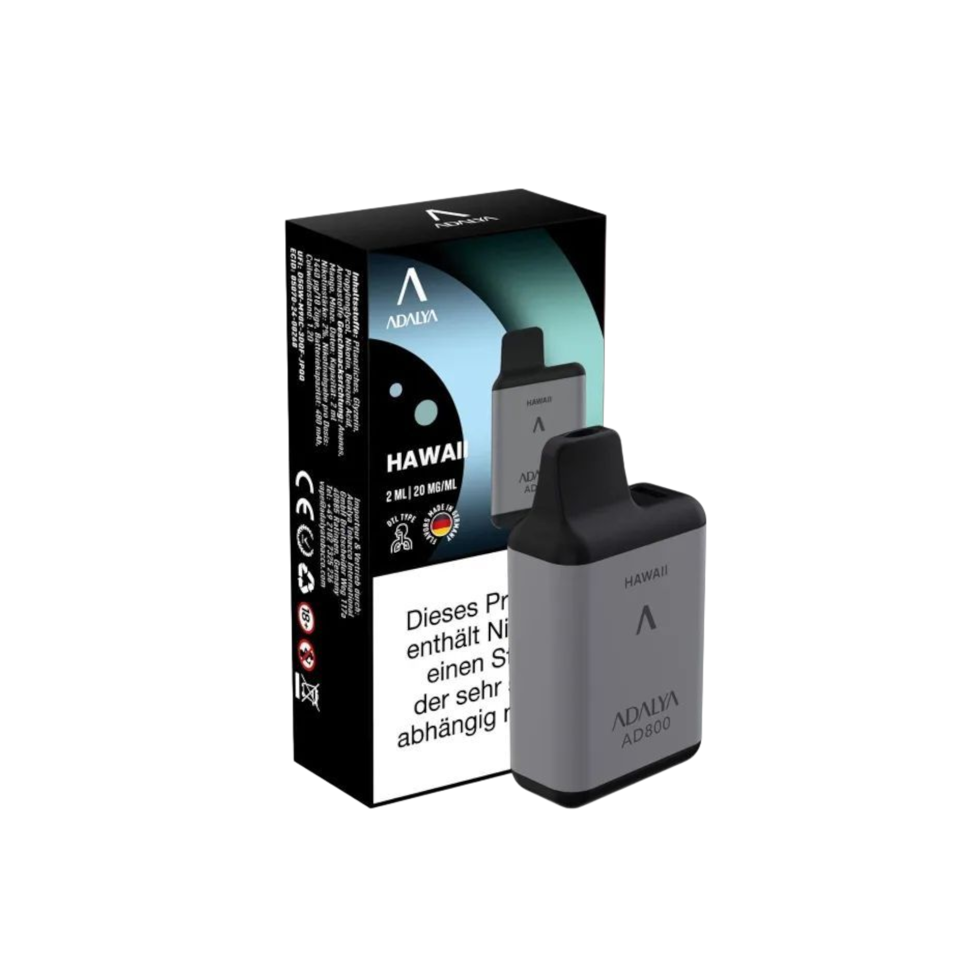 Adalya - AD800 Einweg Vape - 20mg - Hawaii