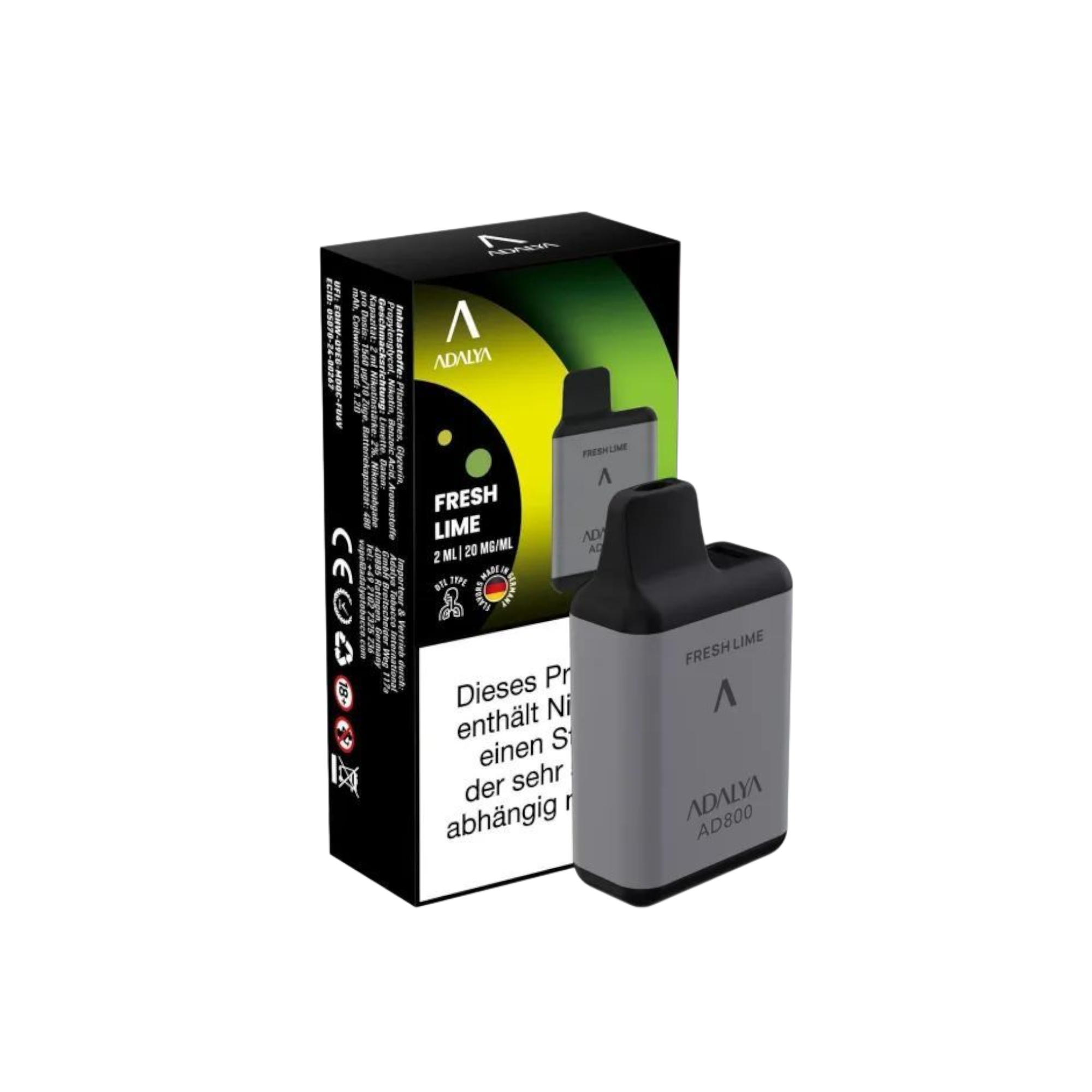 Adalya - AD800 Einweg Vape - 20mg - Fresh Lime