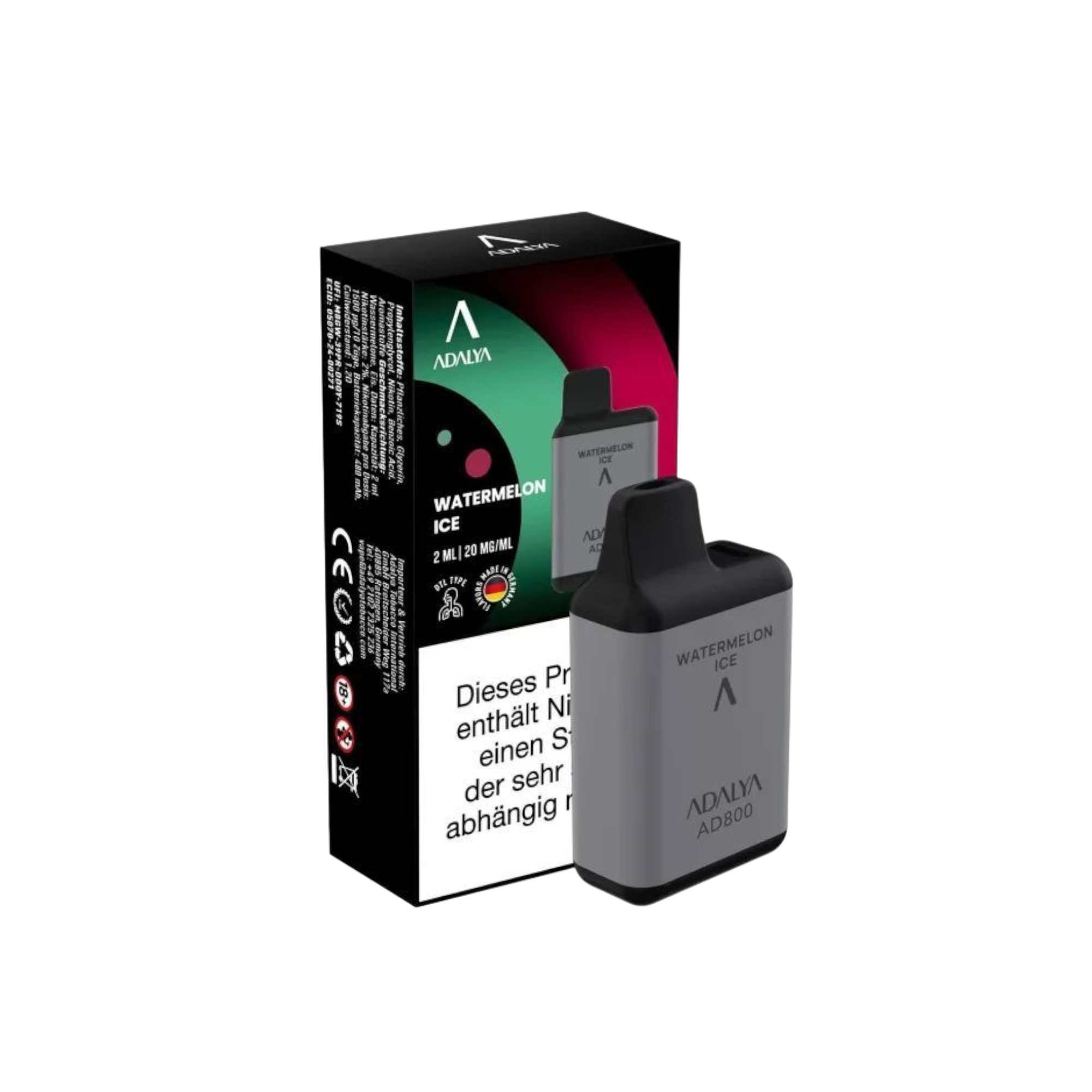 Adalya - AD800 Einweg Vape - 20mg - Watermelon Ice