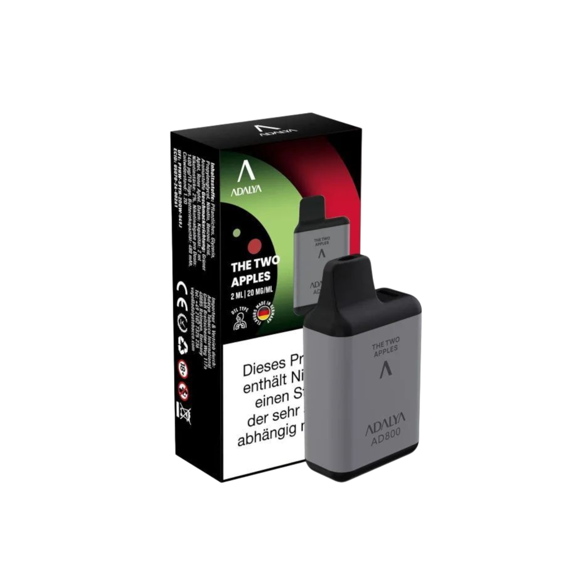Adalya - AD800 Einweg Vape - 20mg - The Two Apples