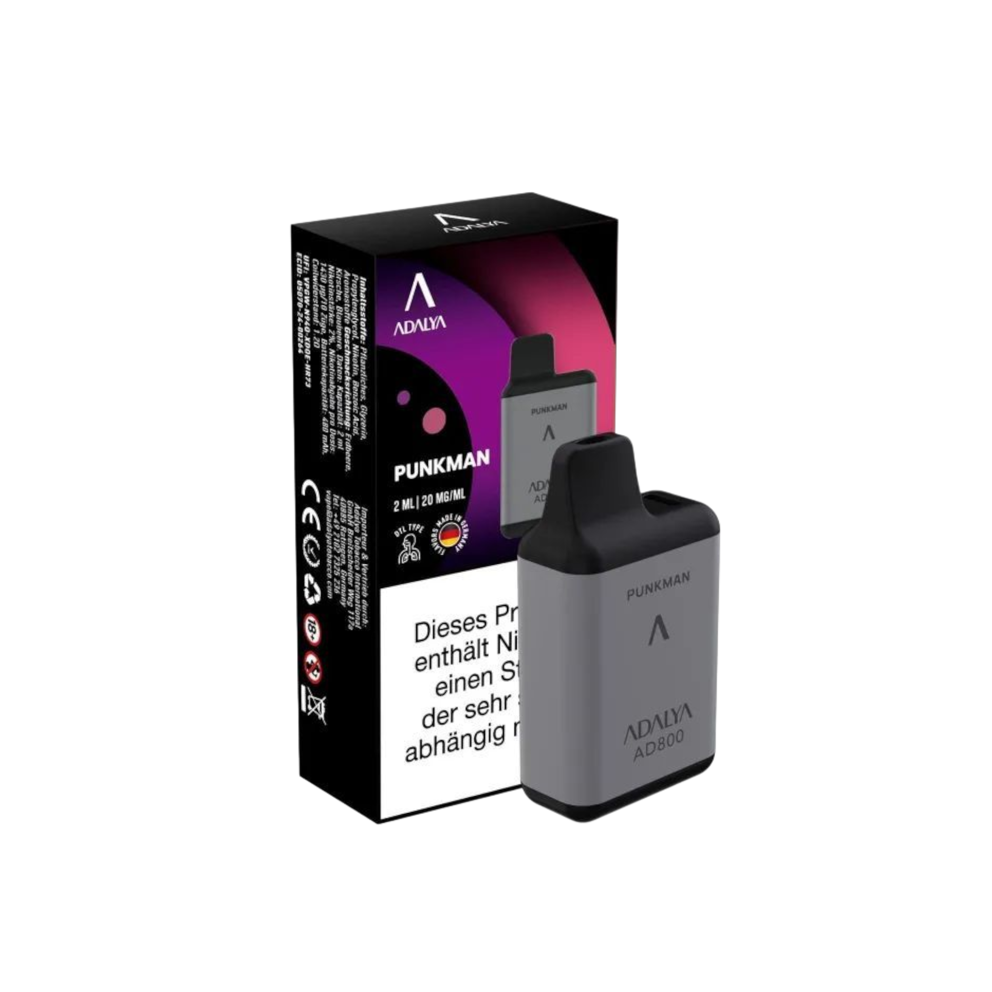Adalya - AD800 Einweg Vape - 20mg - Punkman
