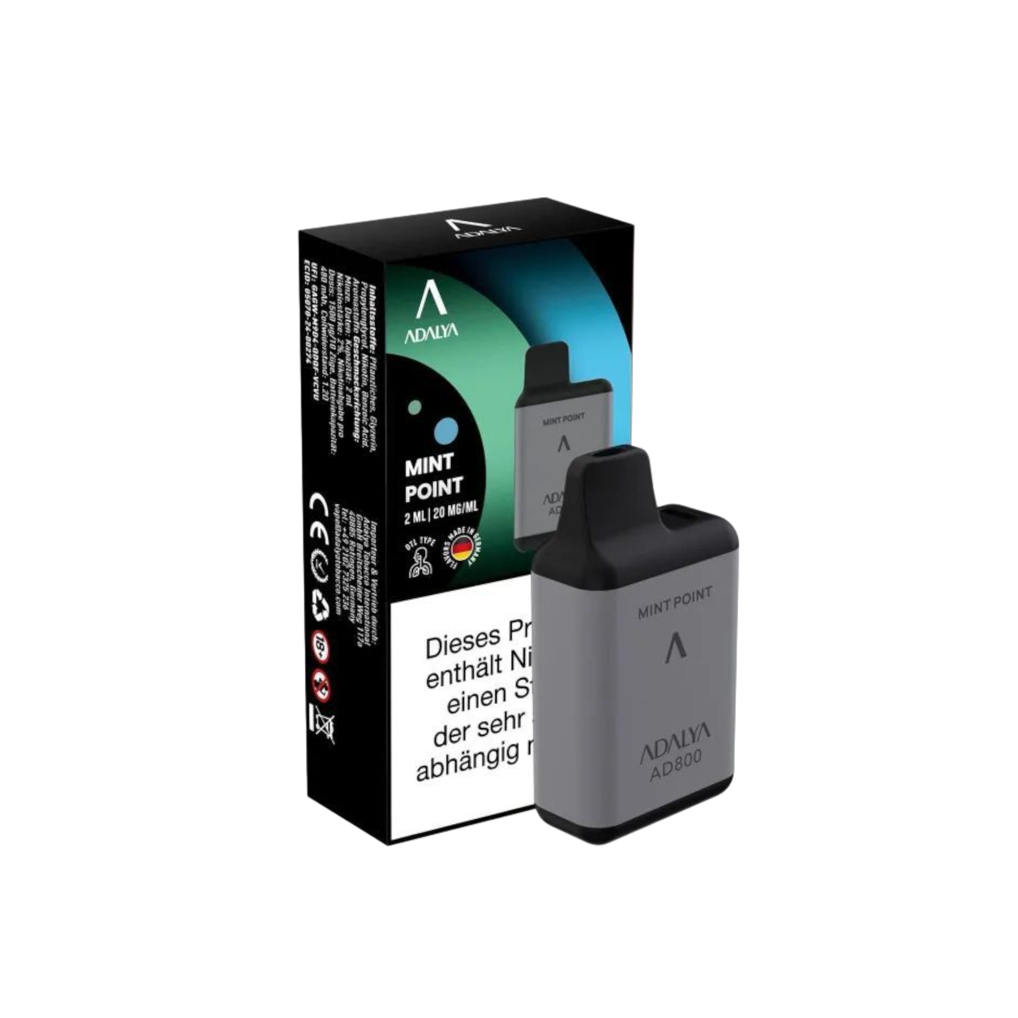 Adalya - AD800 Einweg Vape - 20mg - Mint Point