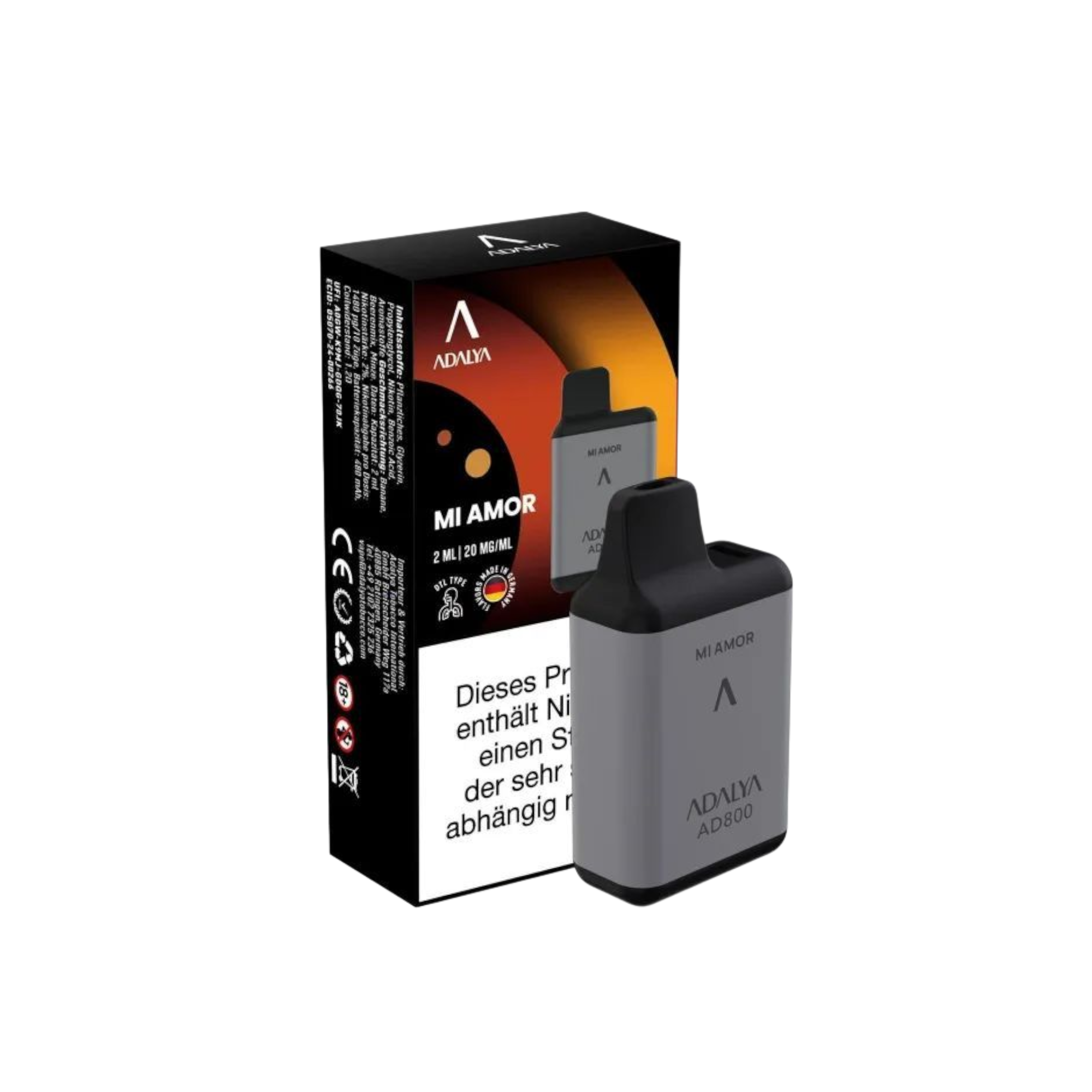 Adalya - AD800 Einweg Vape - 20mg - Mi Amor