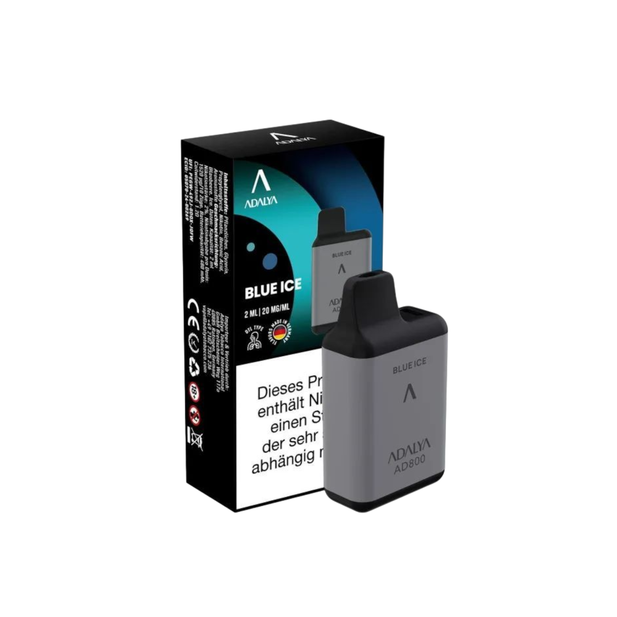 Adalya - AD800 Einweg Vape - 20mg - Blue Ice