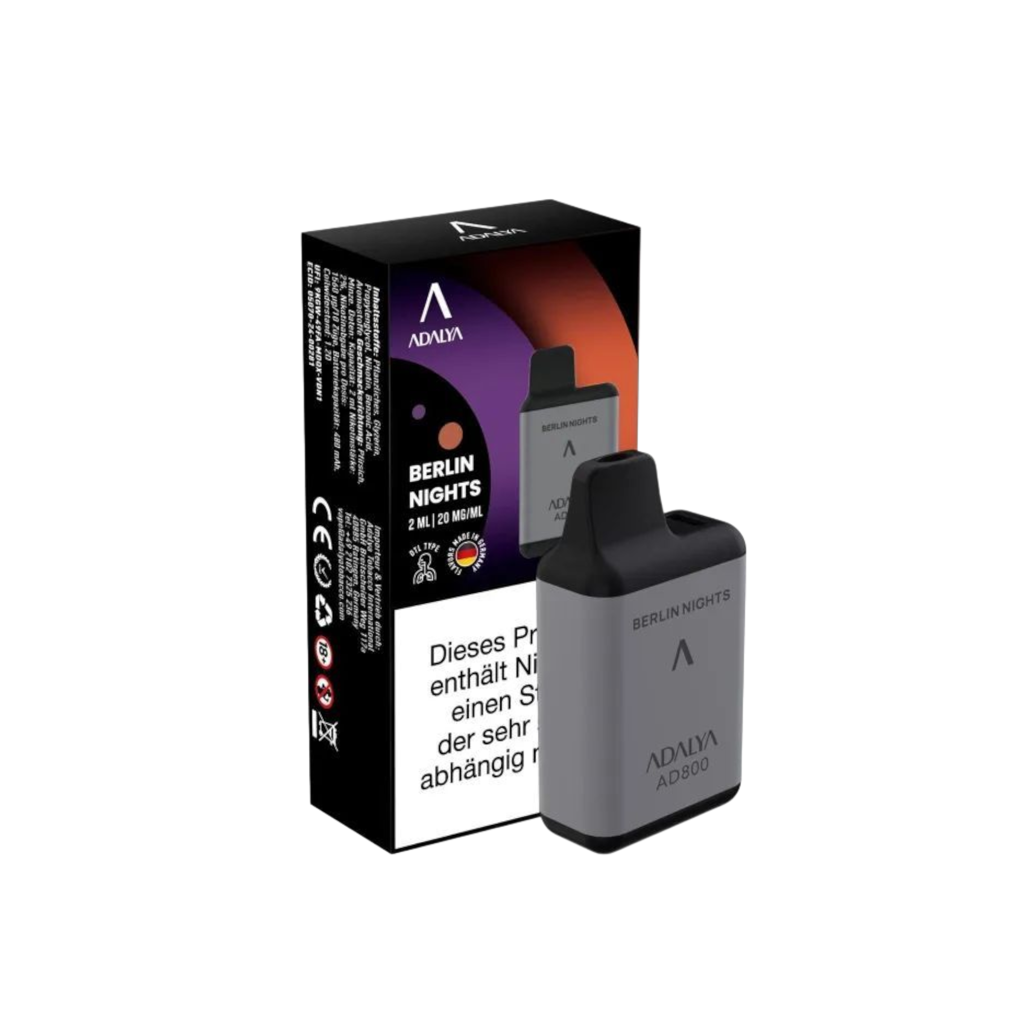 Adalya - AD800 Einweg Vape - 20mg - Berlin Nights