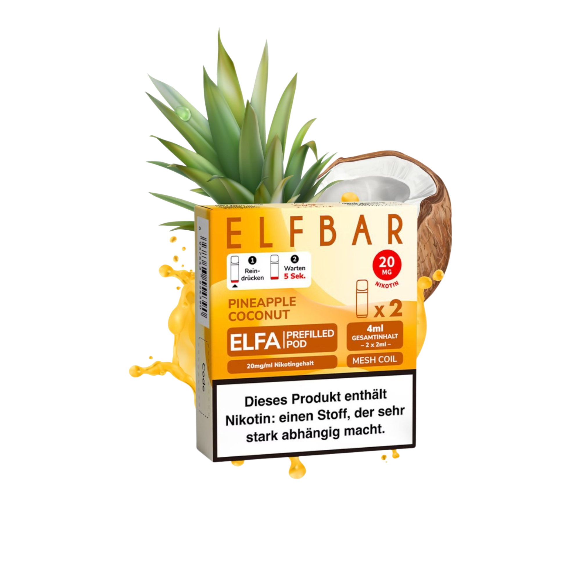 Elfbar - ELFA - Prefilled Pod - 2ml - 2er Pack - Pineapple Coconut