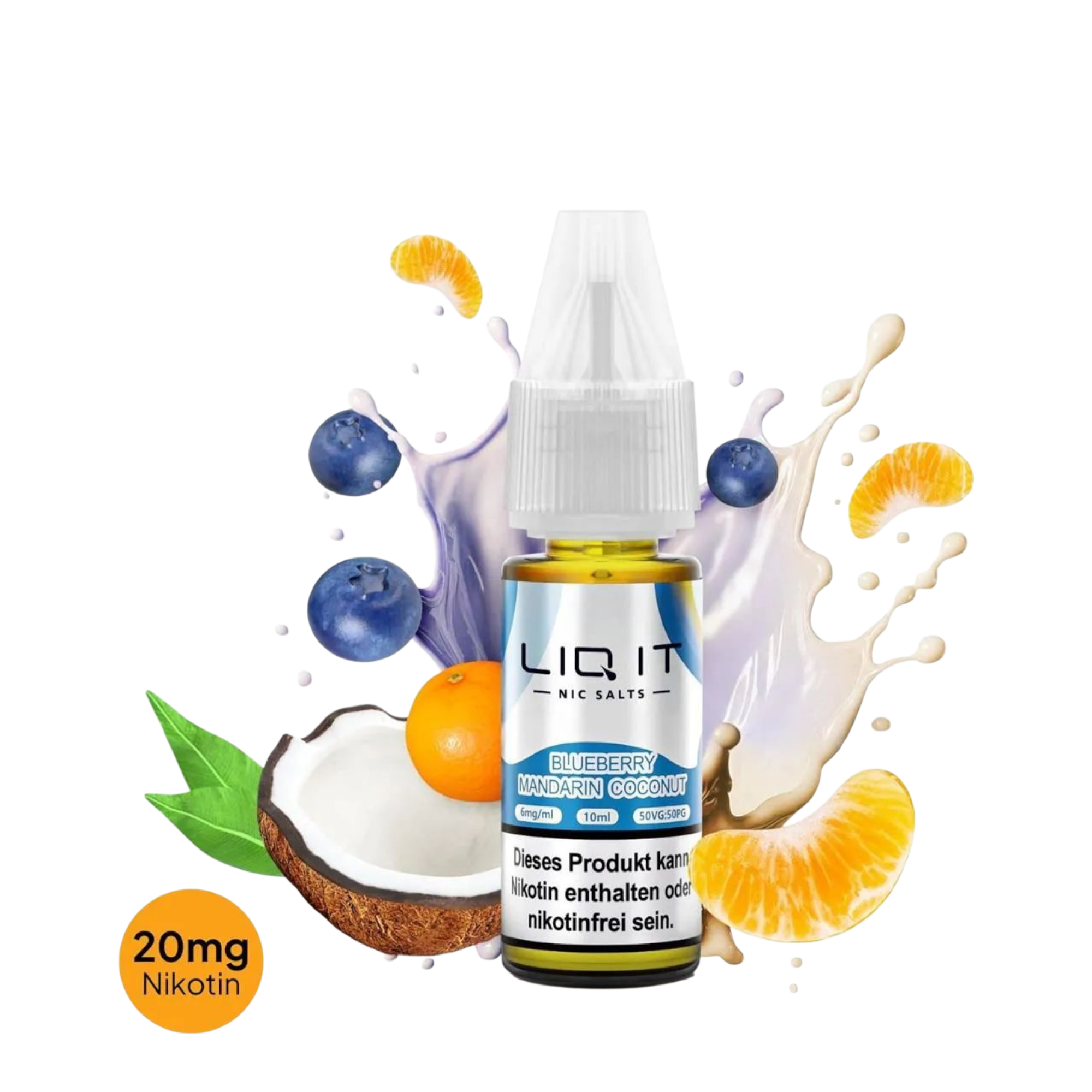 LIQ IT - Nikotinsalz-Liquid - 10ml - Blueberry Mandarin Coconut - 20mg