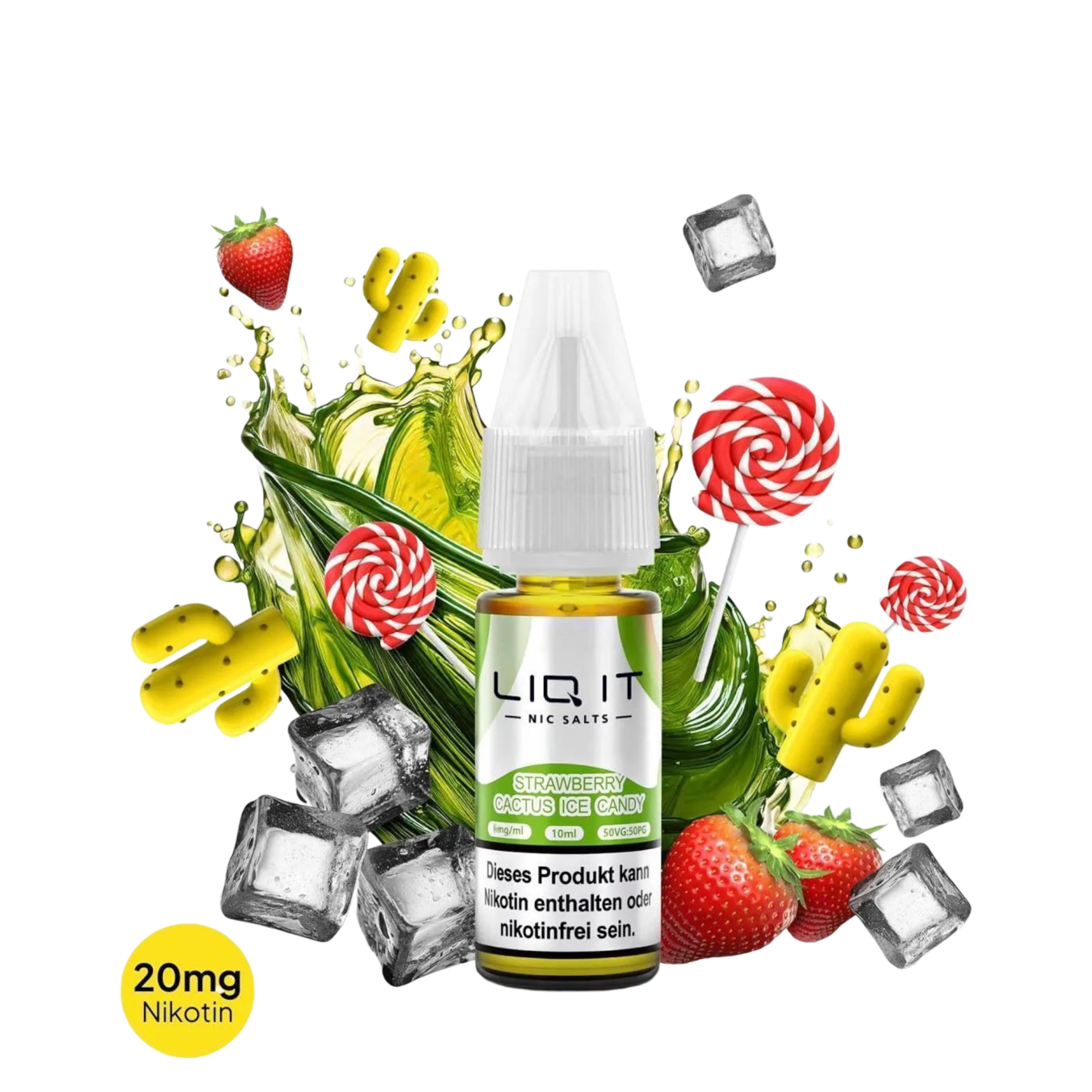 LIQ IT - Nikotinsalz-Liquid - 10ml - Strawberry Cactus Candy Ice - 20mg