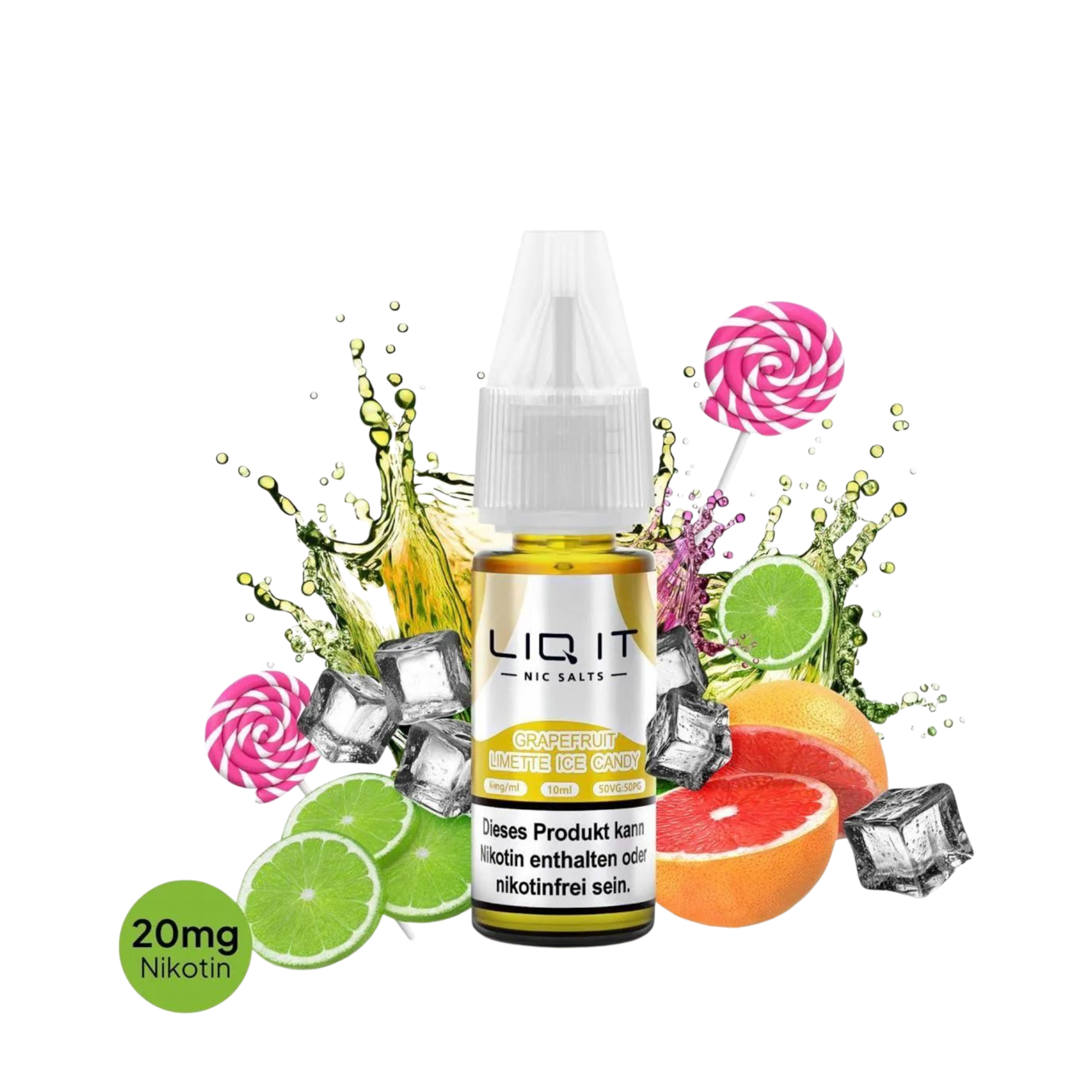 LIQ IT - Nikotinsalz-Liquid - 10ml - Grapefruit Lime Ice Candy - 20mg